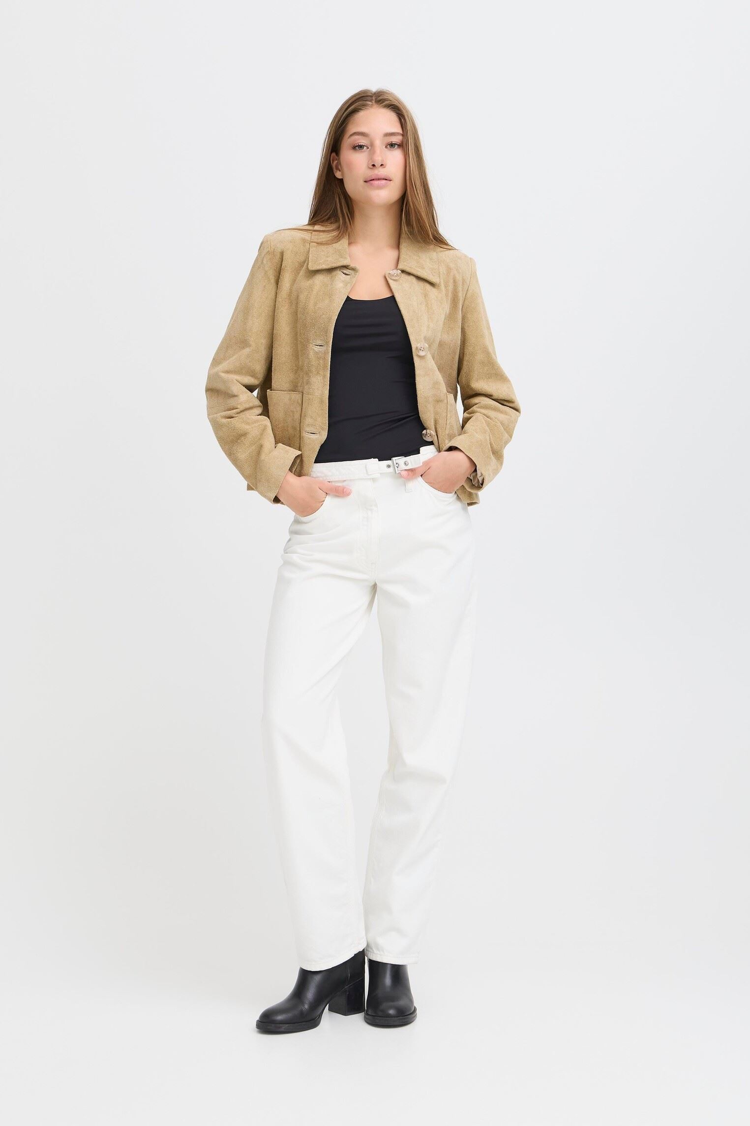 Rechte jeans / Straight Leg Jeans IHBALA PA dames wit Ichi Rechte jeans / Straight Leg Jeans IHBALA PA dames wit Blanc De Blanc