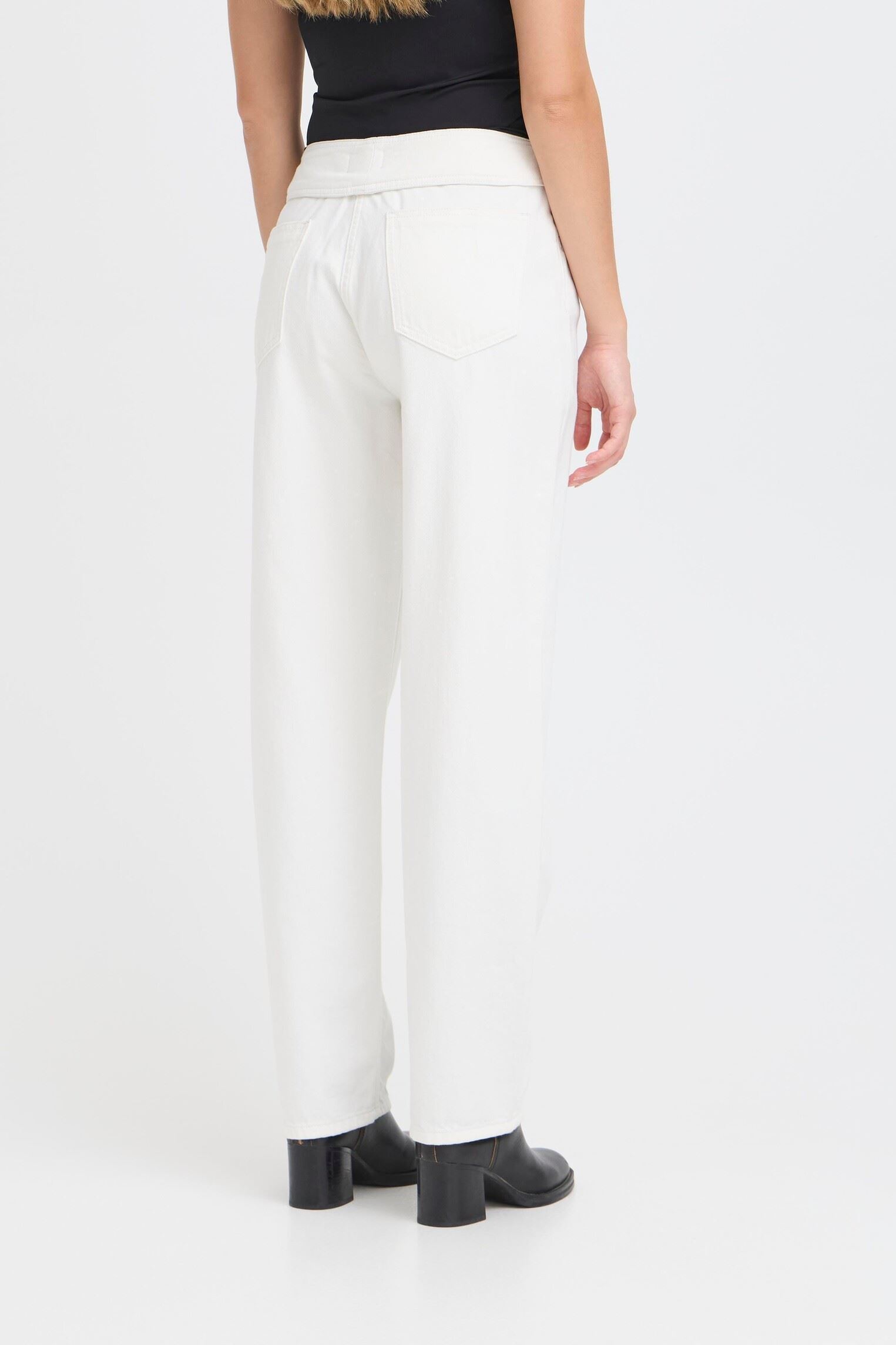 Rechte jeans / Straight Leg Jeans IHBALA PA dames wit Ichi Rechte jeans / Straight Leg Jeans IHBALA PA dames wit Blanc De Blanc