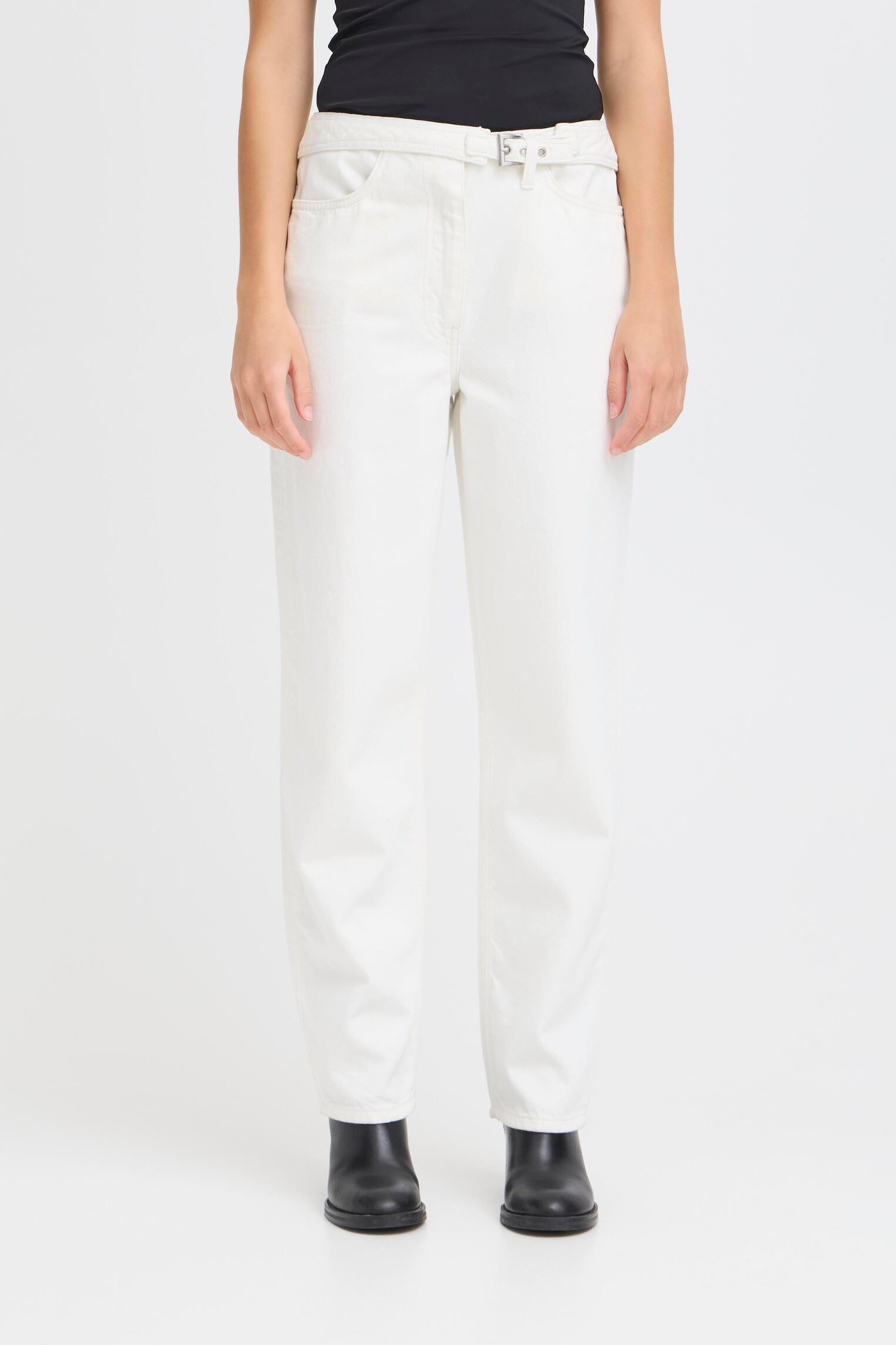 Rechte jeans / Straight Leg Jeans IHBALA PA dames wit Ichi Rechte jeans / Straight Leg Jeans IHBALA PA dames wit Blanc De Blanc