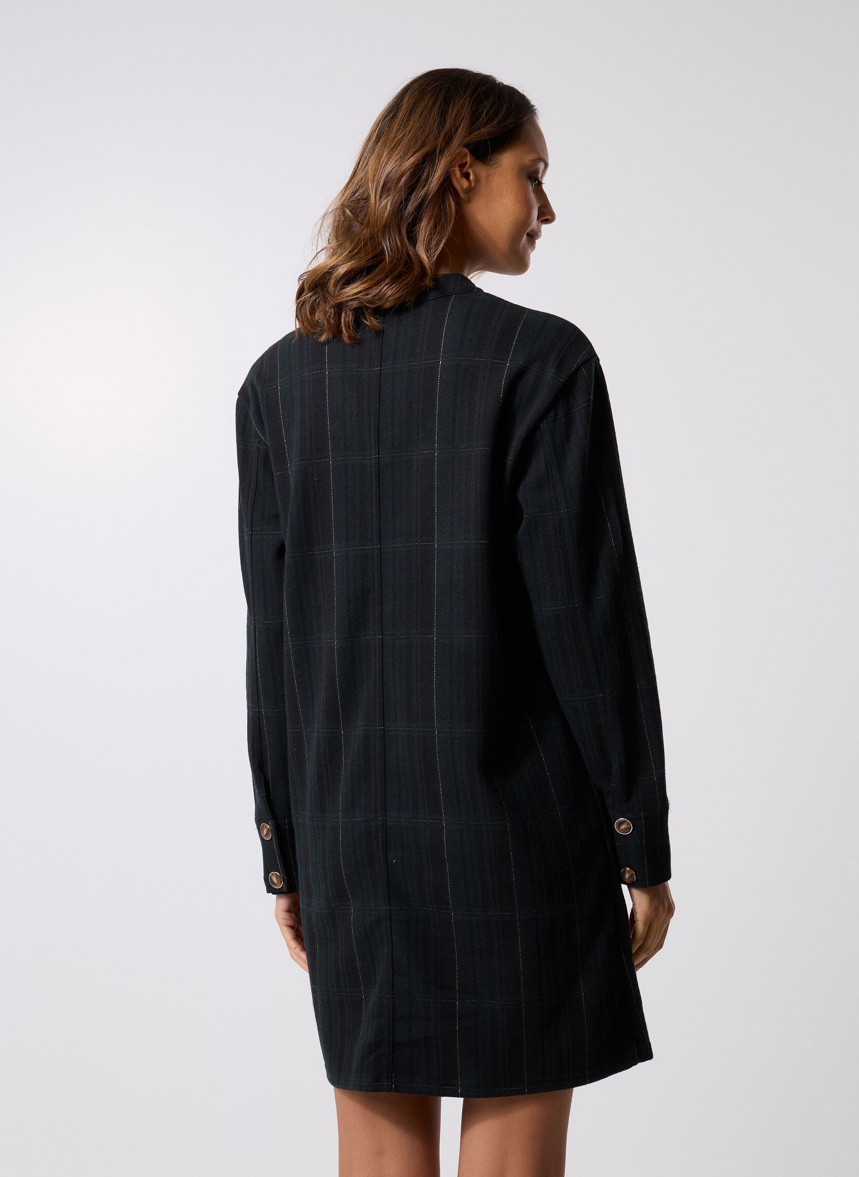 Jurken IHKATE WOOLLEY DR dames zwart Ichi Jurken IHKATE WOOLLEY DR dames zwart Black/Green Check