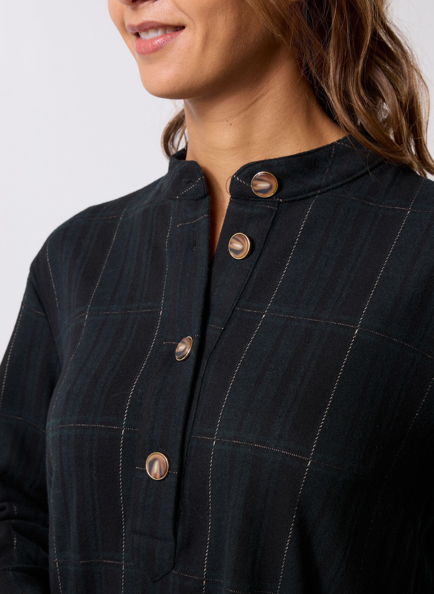 Jurken IHKATE WOOLLEY DR dames zwart Ichi Jurken IHKATE WOOLLEY DR dames zwart Black/Green Check