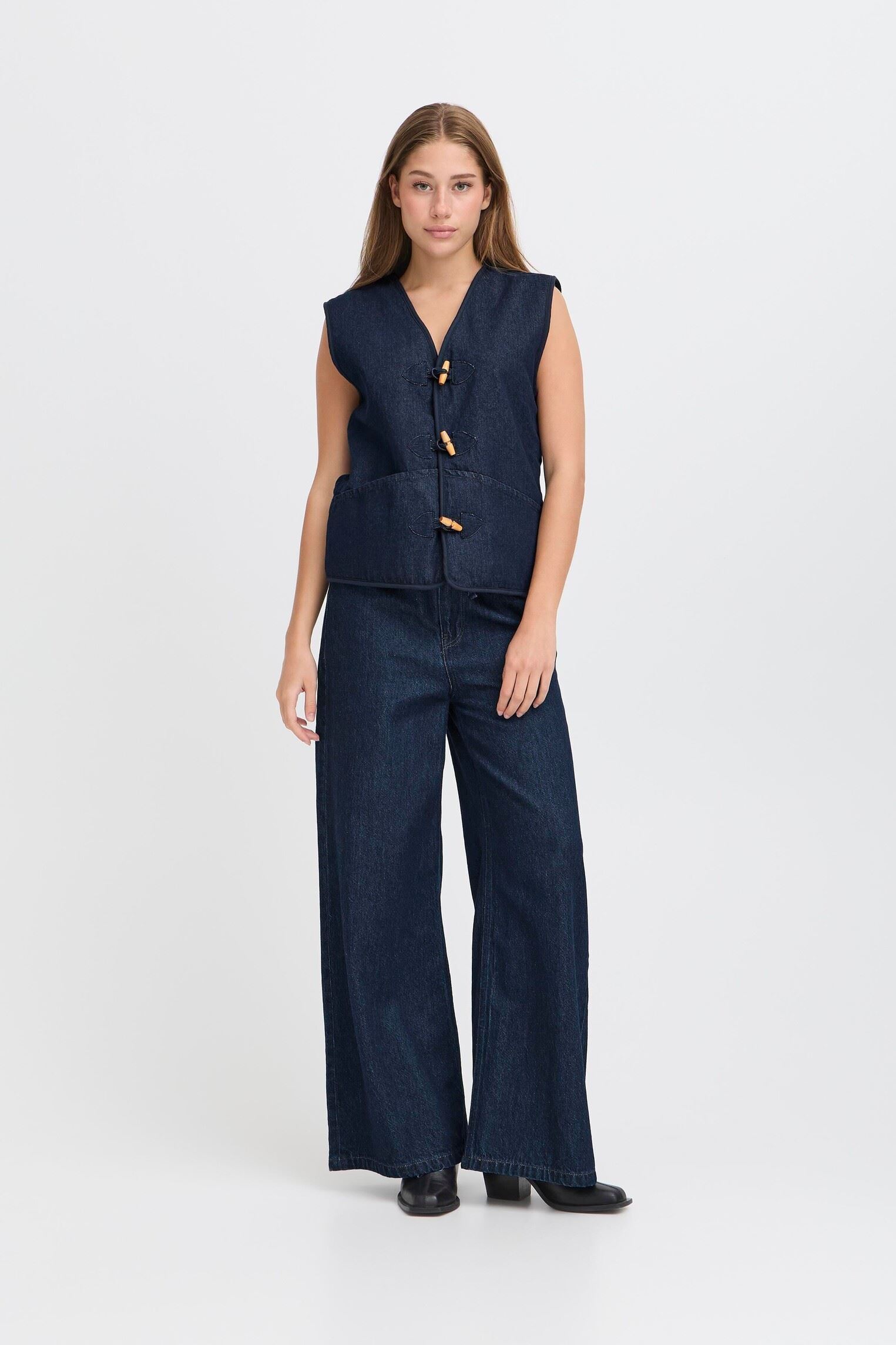 Vestes sans manches IHHIRAMO WA2 femme bleu Ichi Vestes sans manches IHHIRAMO WA2 femme bleu DENIM AUTHENTIC BLUE