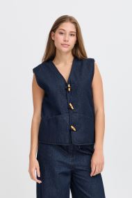 Vestes sans manches IHHIRAMO WA2 femme bleu Ichi Vestes sans manches IHHIRAMO WA2 femme bleu DENIM AUTHENTIC BLUE