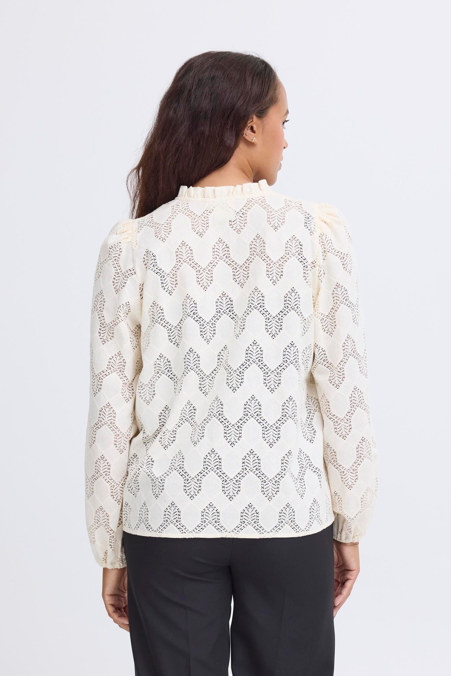 Langarm-Blusen IHJUNELA SH damen weiß Ichi Langarm-Blusen IHJUNELA SH damen weiß BIRCH