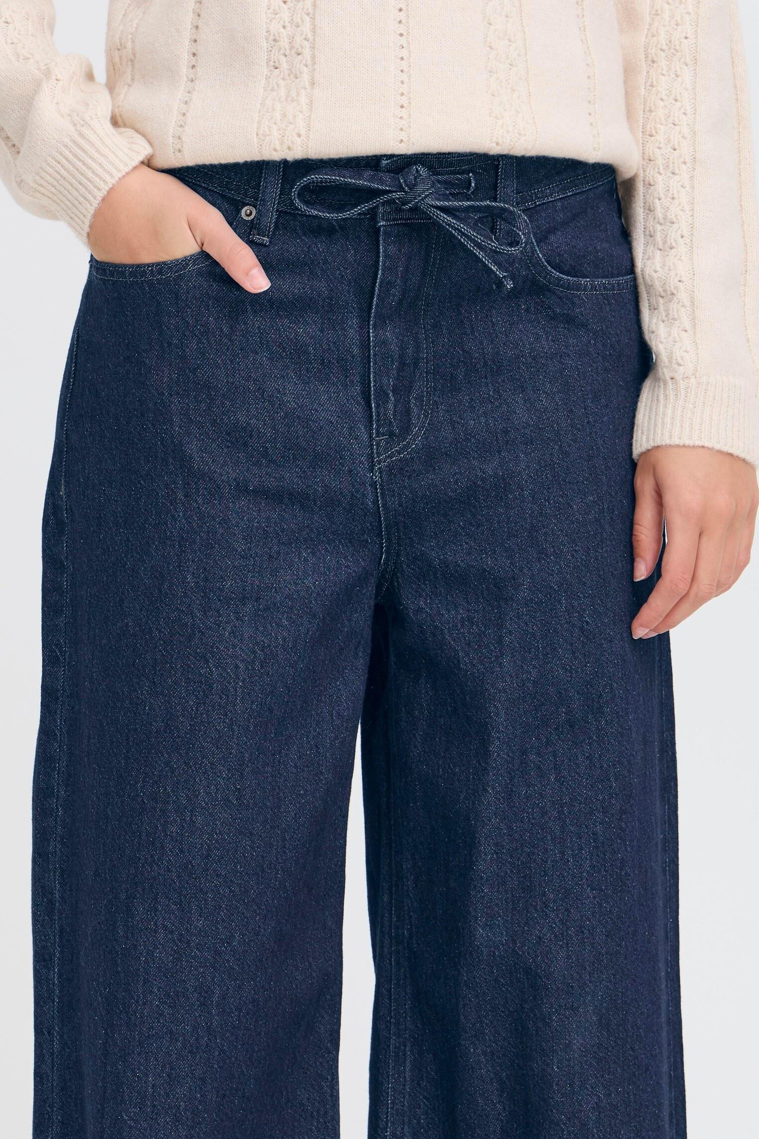 Jeans droit IHBERISEL WIDE PA femme bleu Ichi Jeans droit IHBERISEL WIDE PA femme bleu Denim Authentic Blue