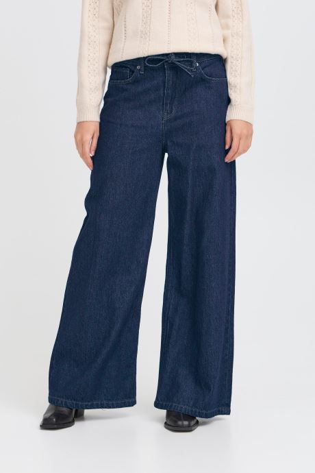 Ichi Jeans droit IHBERISEL WIDE PA femme bleu