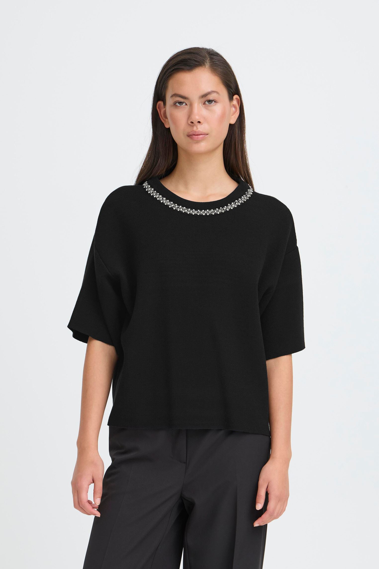 Pulls IHDORISE SS femme noir Ichi Pulls IHDORISE SS femme noir Black