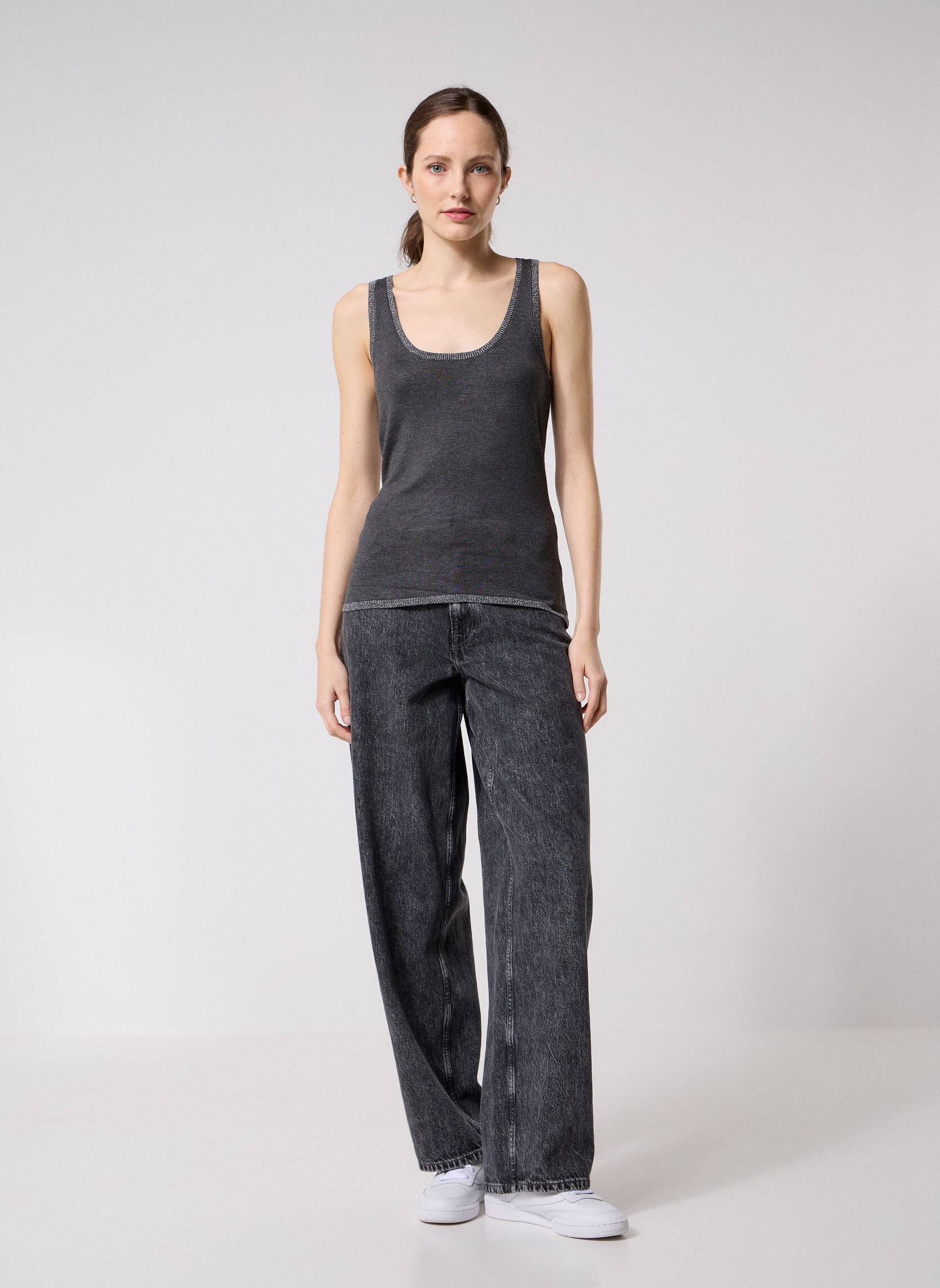Truien IHMAFA TO3 dames grijs Ichi Truien IHMAFA TO3 dames grijs Dark Grey Melange