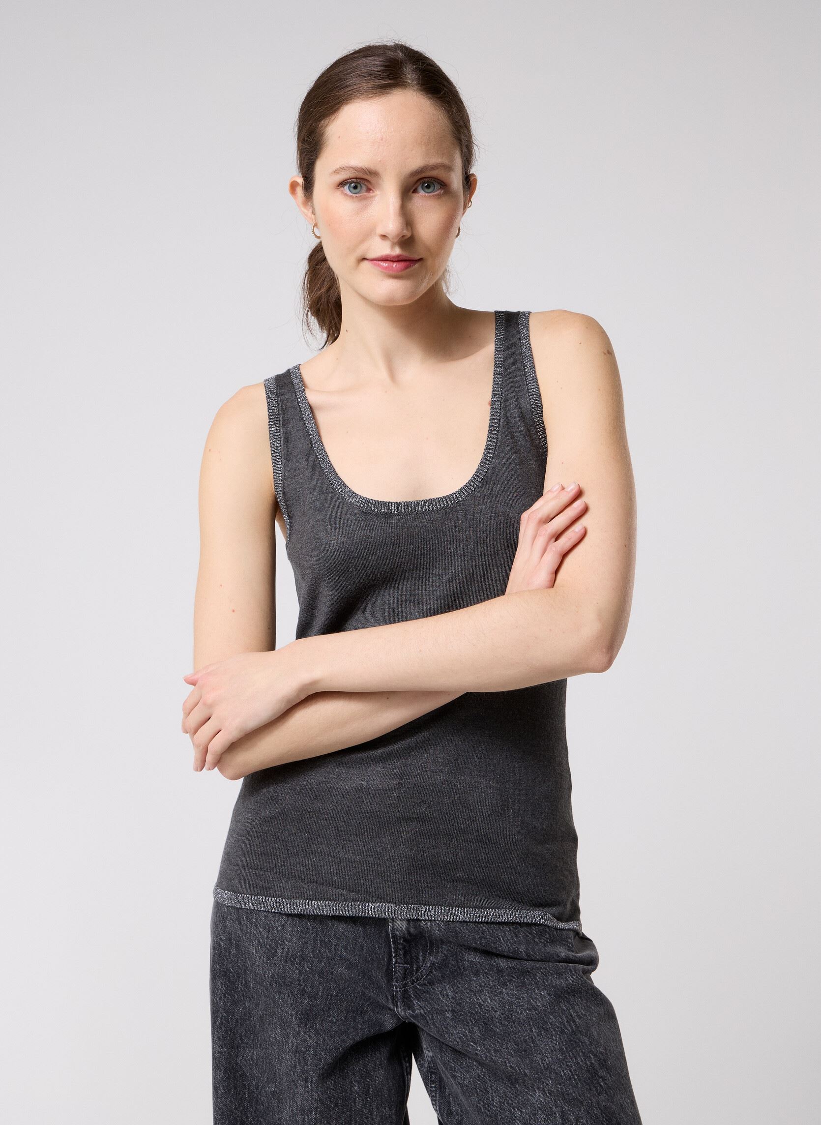 Truien IHMAFA TO3 dames grijs Ichi Truien IHMAFA TO3 dames grijs Dark Grey Melange