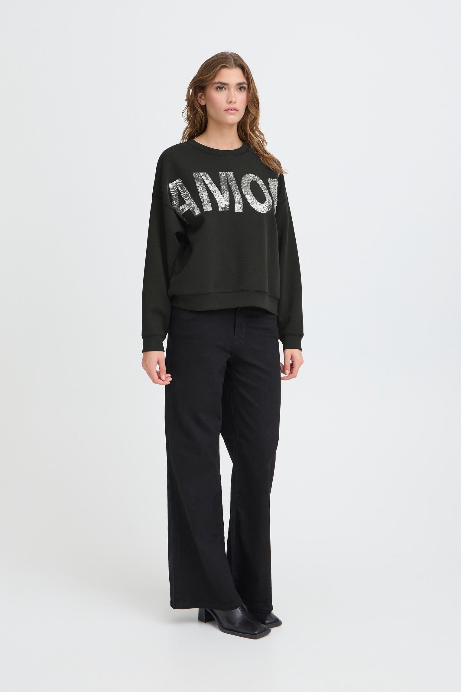 Sweater IHKELICIA SW dames zwart Ichi Sweater IHKELICIA SW dames zwart Black