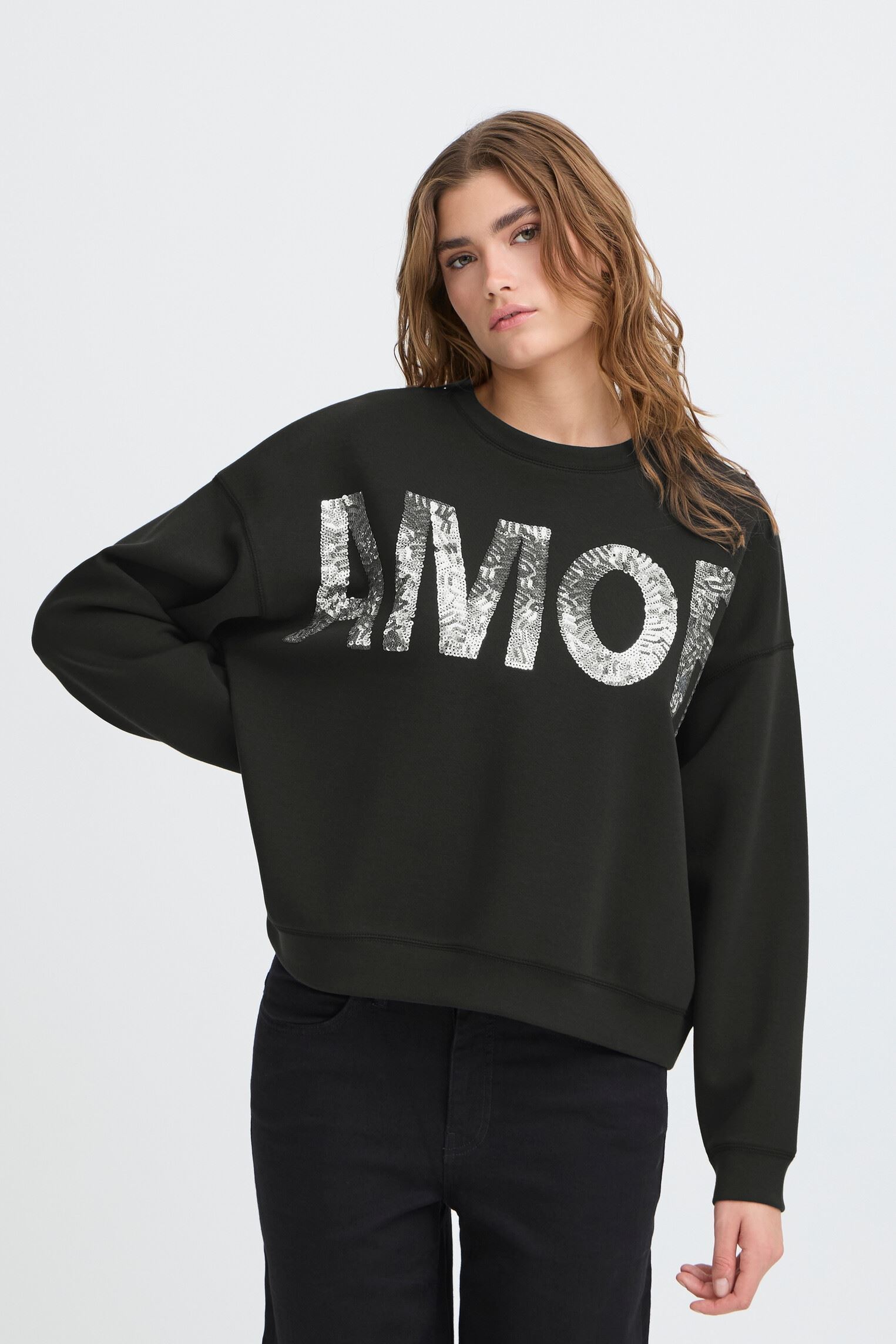 Sweater IHKELICIA SW dames zwart Ichi Sweater IHKELICIA SW dames zwart Black
