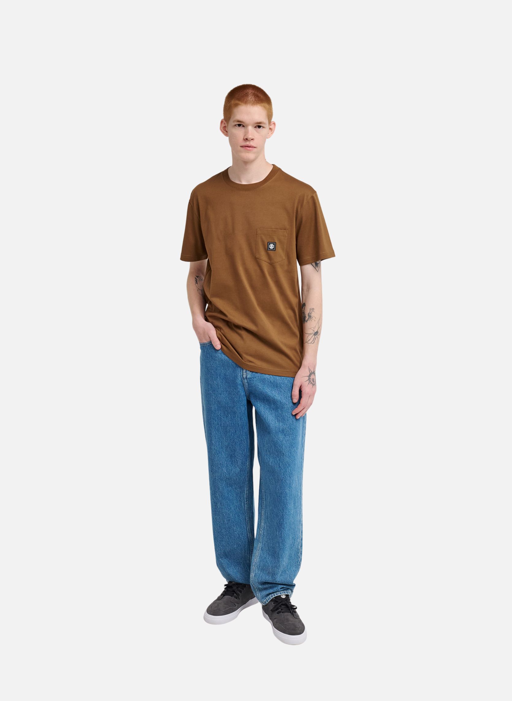 Tee-shirts Icon Label Pocket homme marron Element Tee-shirts Icon Label Pocket homme marron Marron
