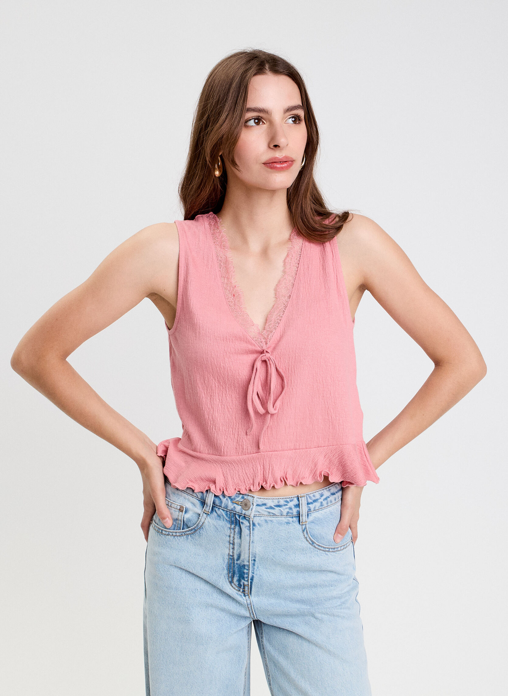 Débardeurs DBLODENTEL femme rose Cache Cache Débardeurs DBLODENTEL femme rose Rose pastel
