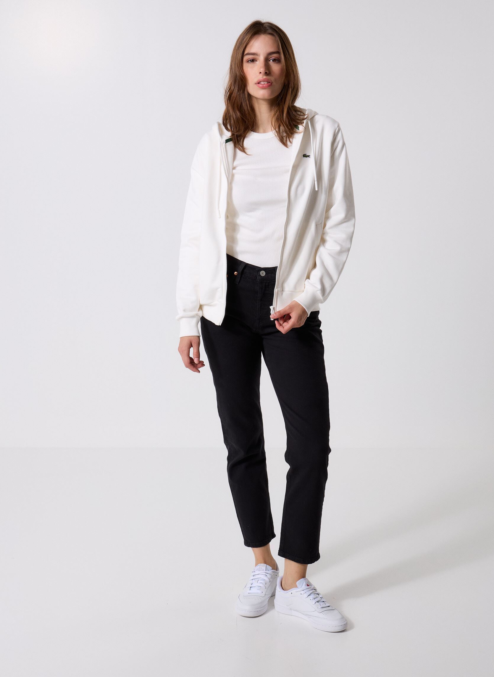 Sweatshirts Sweatshirt Zippe SF5256 femme blanc Lacoste Sweatshirts Sweatshirt Zippe SF5256 femme blanc FARINE