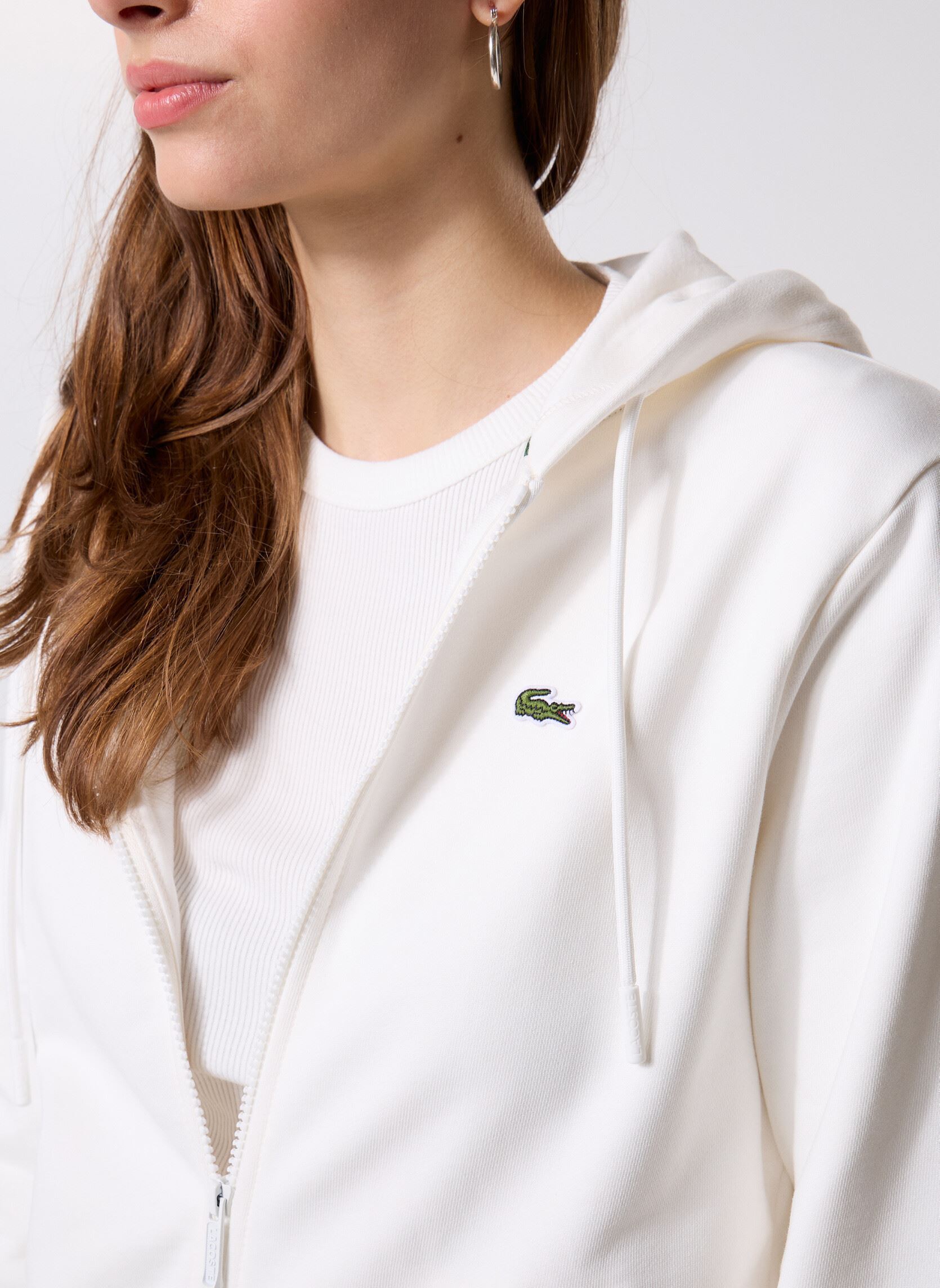 Sweatshirts Sweatshirt Zippe SF5256 femme blanc Lacoste Sweatshirts Sweatshirt Zippe SF5256 femme blanc FARINE