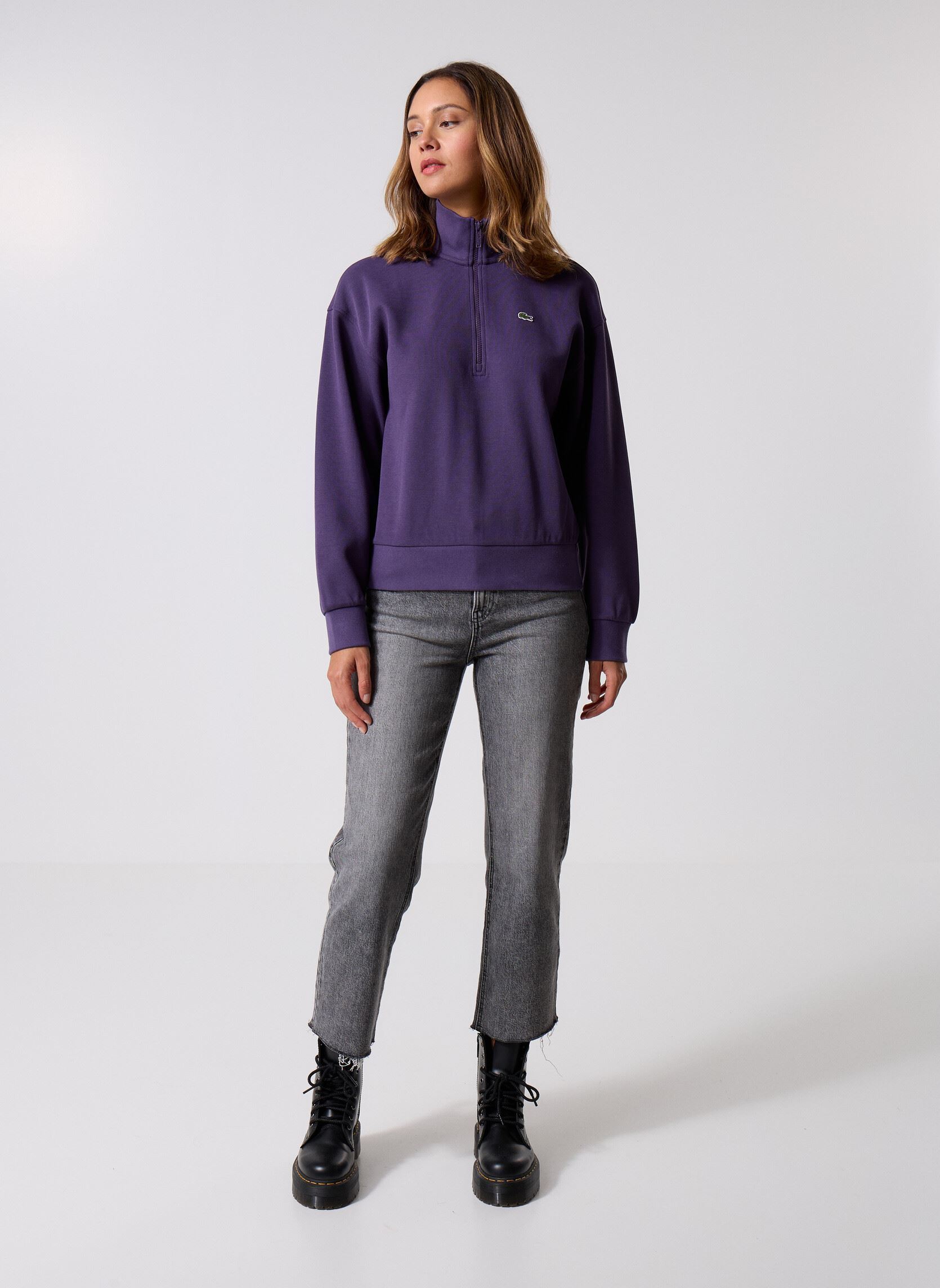 Sweats zippés Sweatshirt Col Montant SF5271 femme violet Lacoste Sweats zippés Sweatshirt Col Montant SF5271 femme violet VELOURS