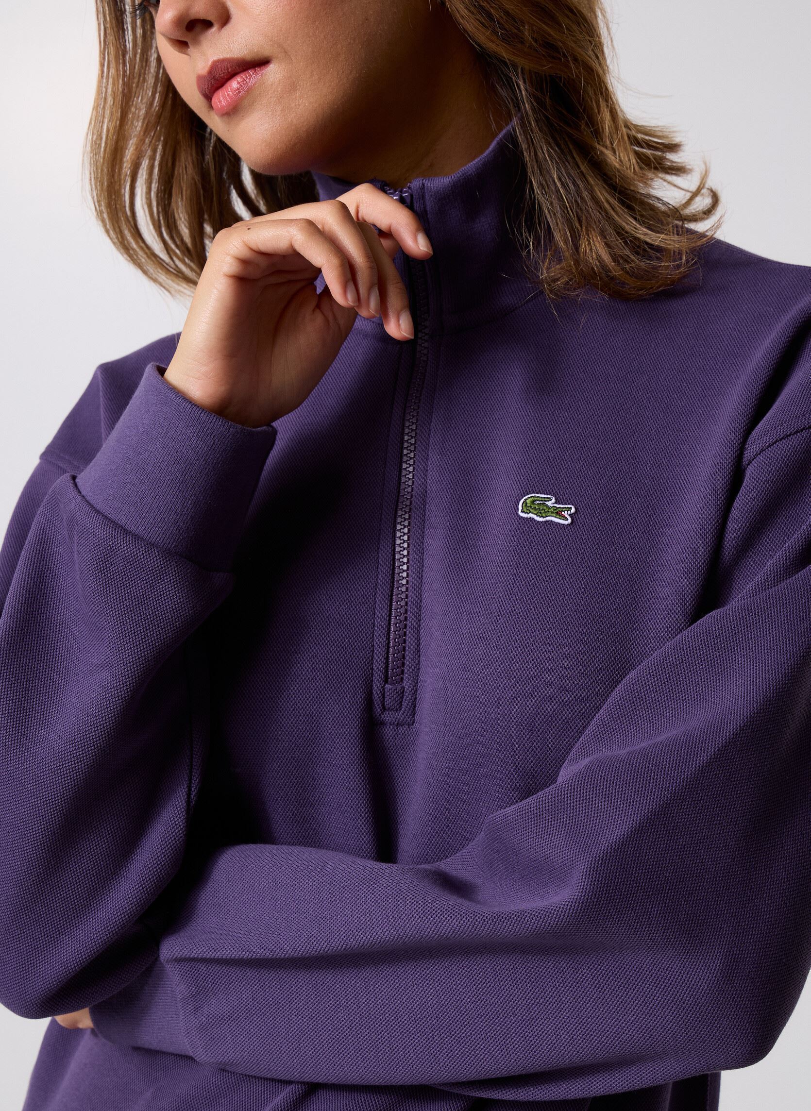 Sweats zippés Sweatshirt Col Montant SF5271 femme violet Lacoste Sweats zippés Sweatshirt Col Montant SF5271 femme violet VELOURS