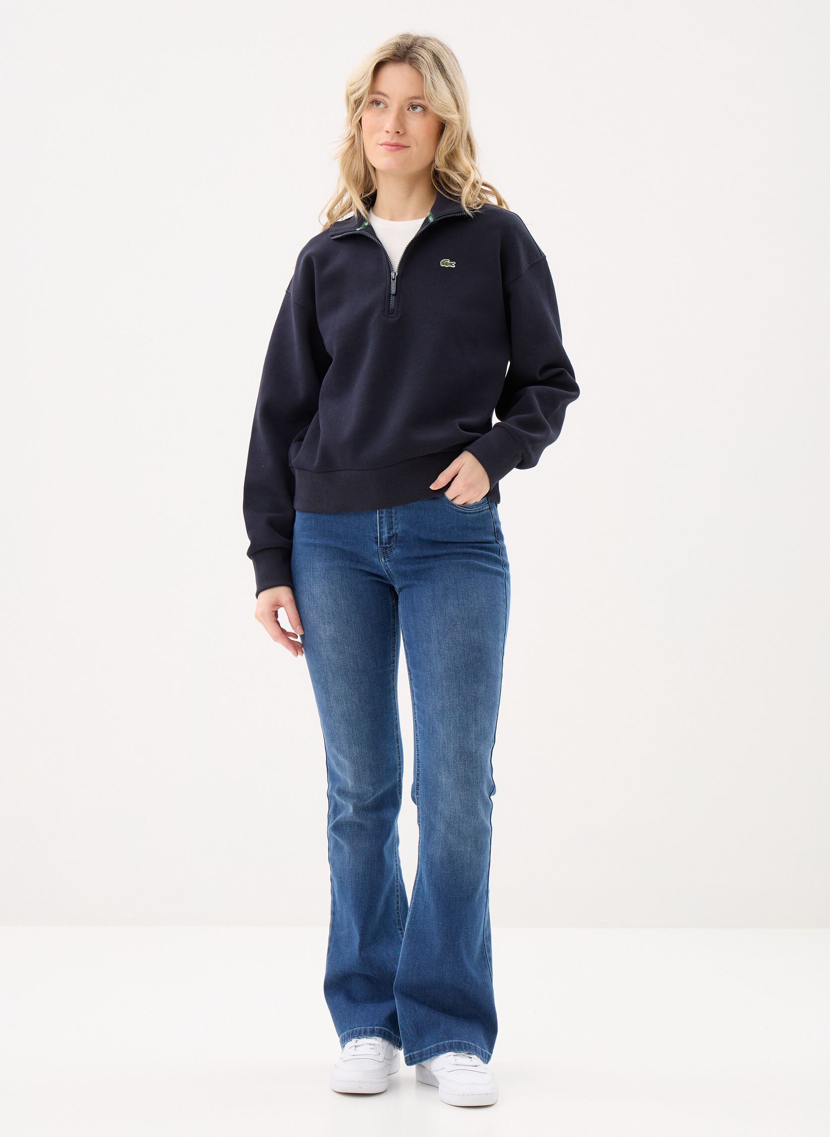 Sweats zippés Sweatshirt Col Montant SF5271 femme bleu Lacoste Sweats zippés Sweatshirt Col Montant SF5271 femme bleu ABIMES