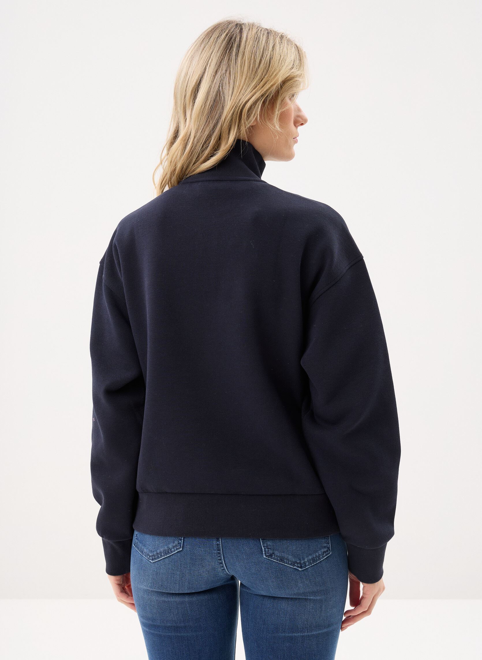 Sweats zippés Sweatshirt Col Montant SF5271 femme bleu Lacoste Sweats zippés Sweatshirt Col Montant SF5271 femme bleu ABIMES