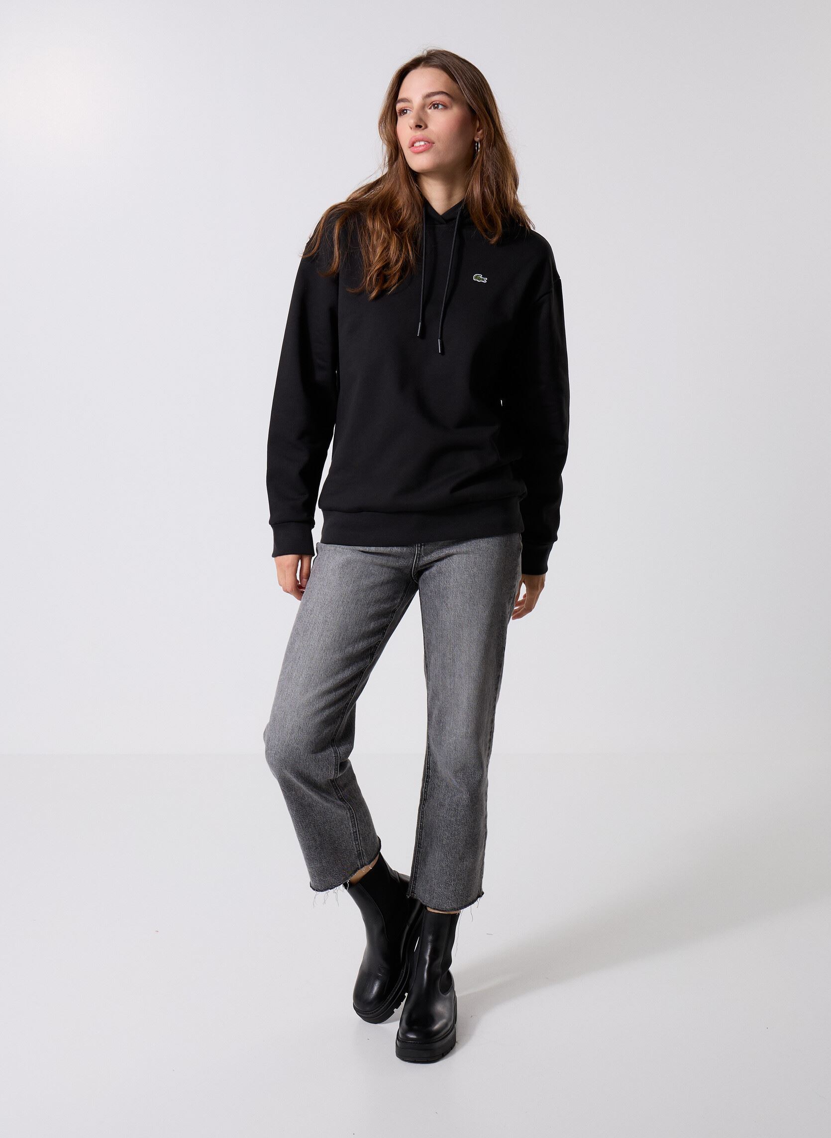 Kapuzenpullover Hoodie SF7612 damen schwarz Lacoste Kapuzenpullover Hoodie SF7612 damen schwarz NOIR