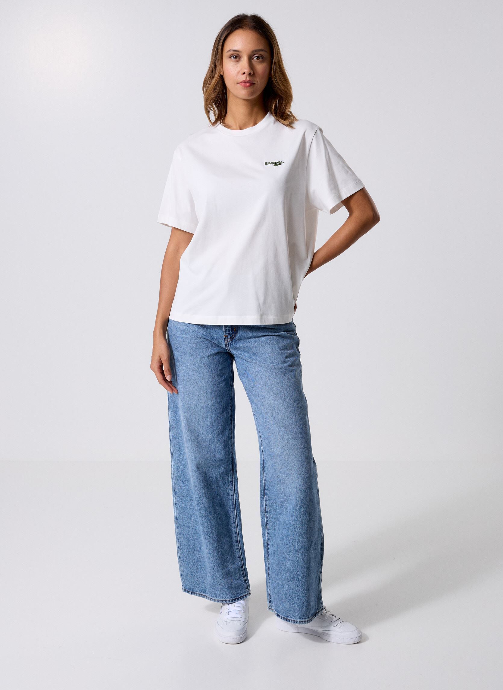 Tee-shirts manches courtes T-Shirt TF7606 femme blanc Lacoste Tee-shirts manches courtes T-Shirt TF7606 femme blanc FARINE