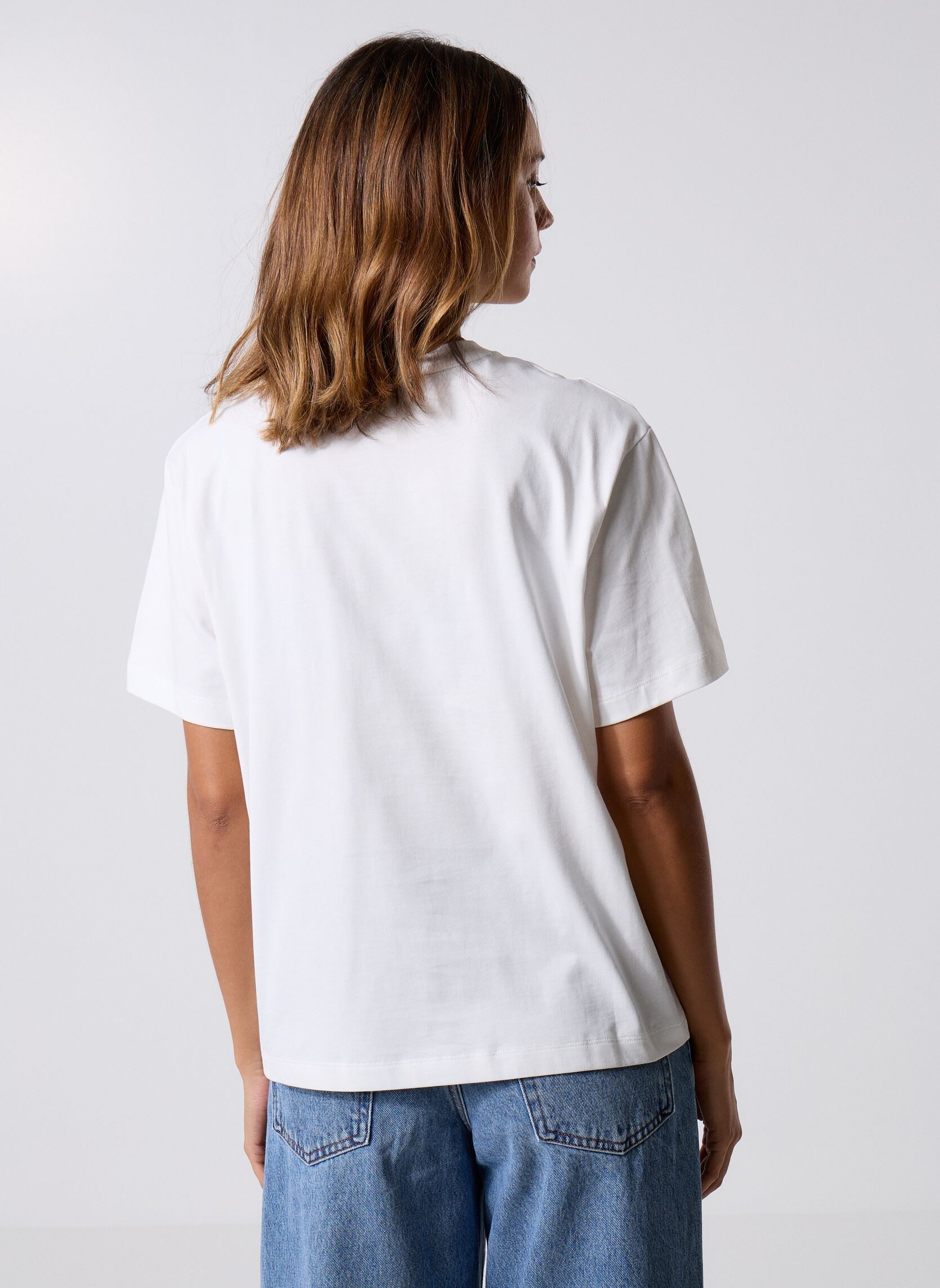 Tee-shirts manches courtes T-Shirt TF7606 femme blanc Lacoste Tee-shirts manches courtes T-Shirt TF7606 femme blanc FARINE