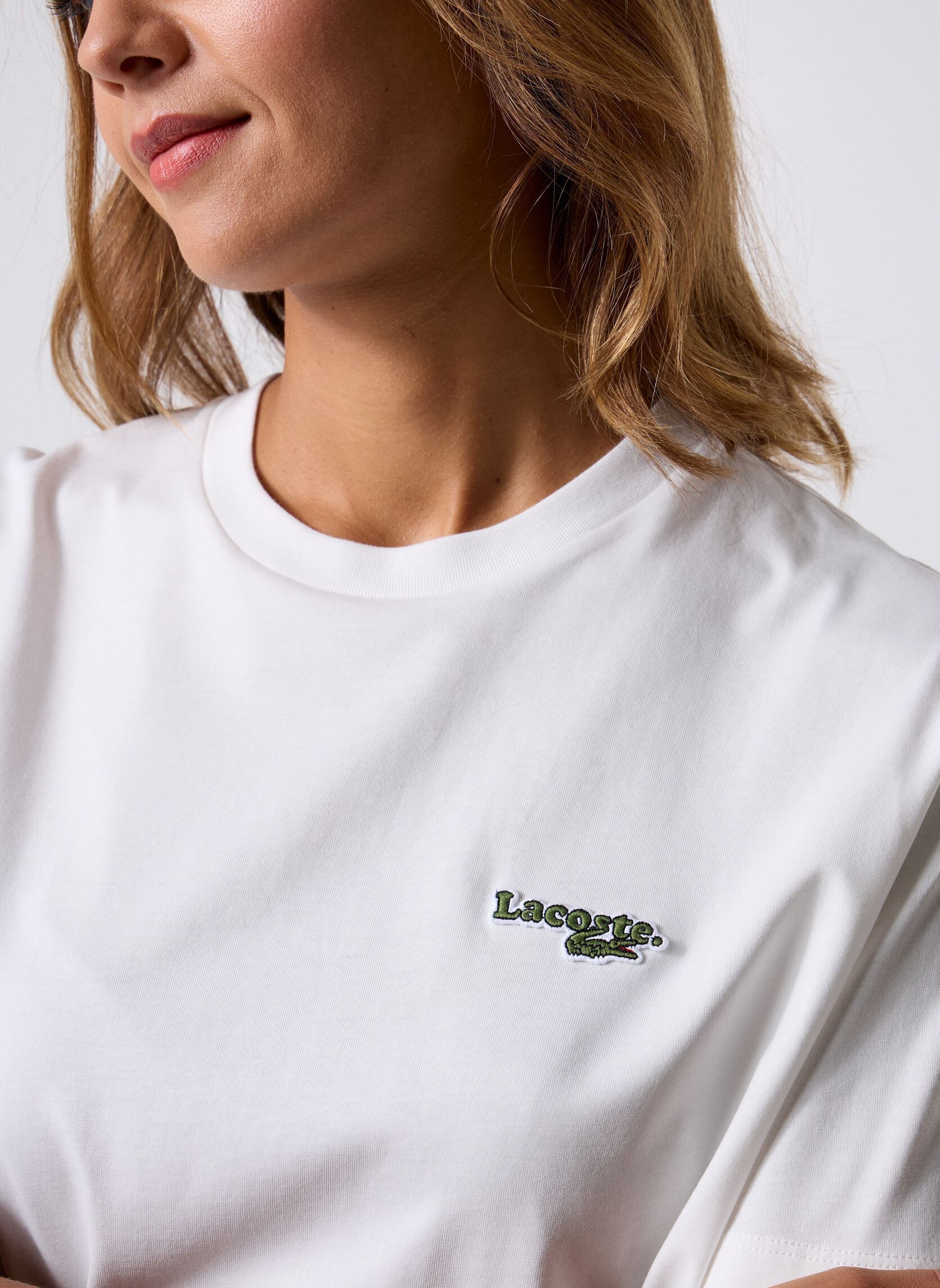Tee-shirts manches courtes T-Shirt TF7606 femme blanc Lacoste Tee-shirts manches courtes T-Shirt TF7606 femme blanc FARINE