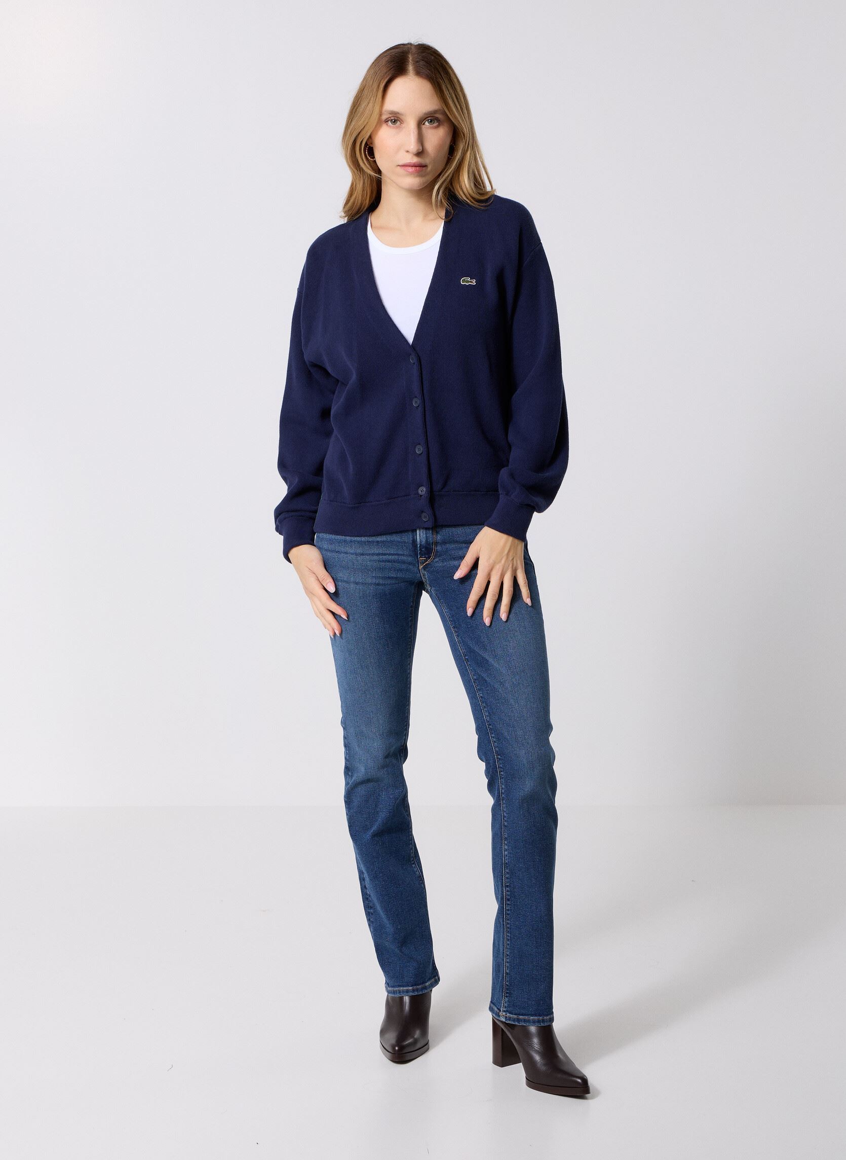 Vesten Gilet AF4143 dames blauw Lacoste Vesten Gilet AF4143 dames blauw MARINE