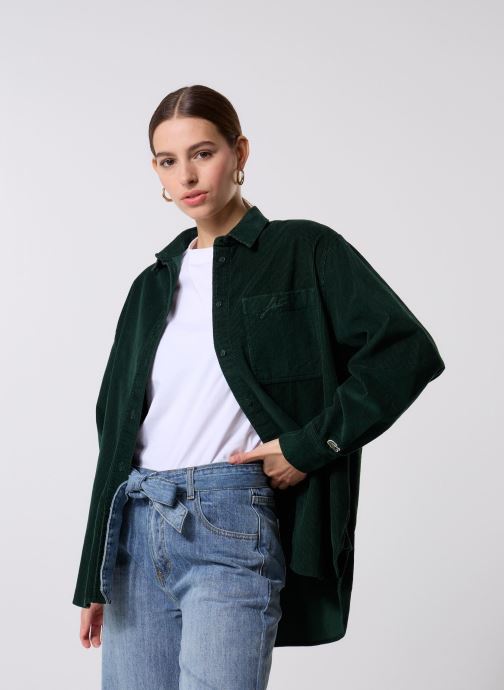 Lacoste Lange mouw overhemden Chemise Velour CF5336 dames groen