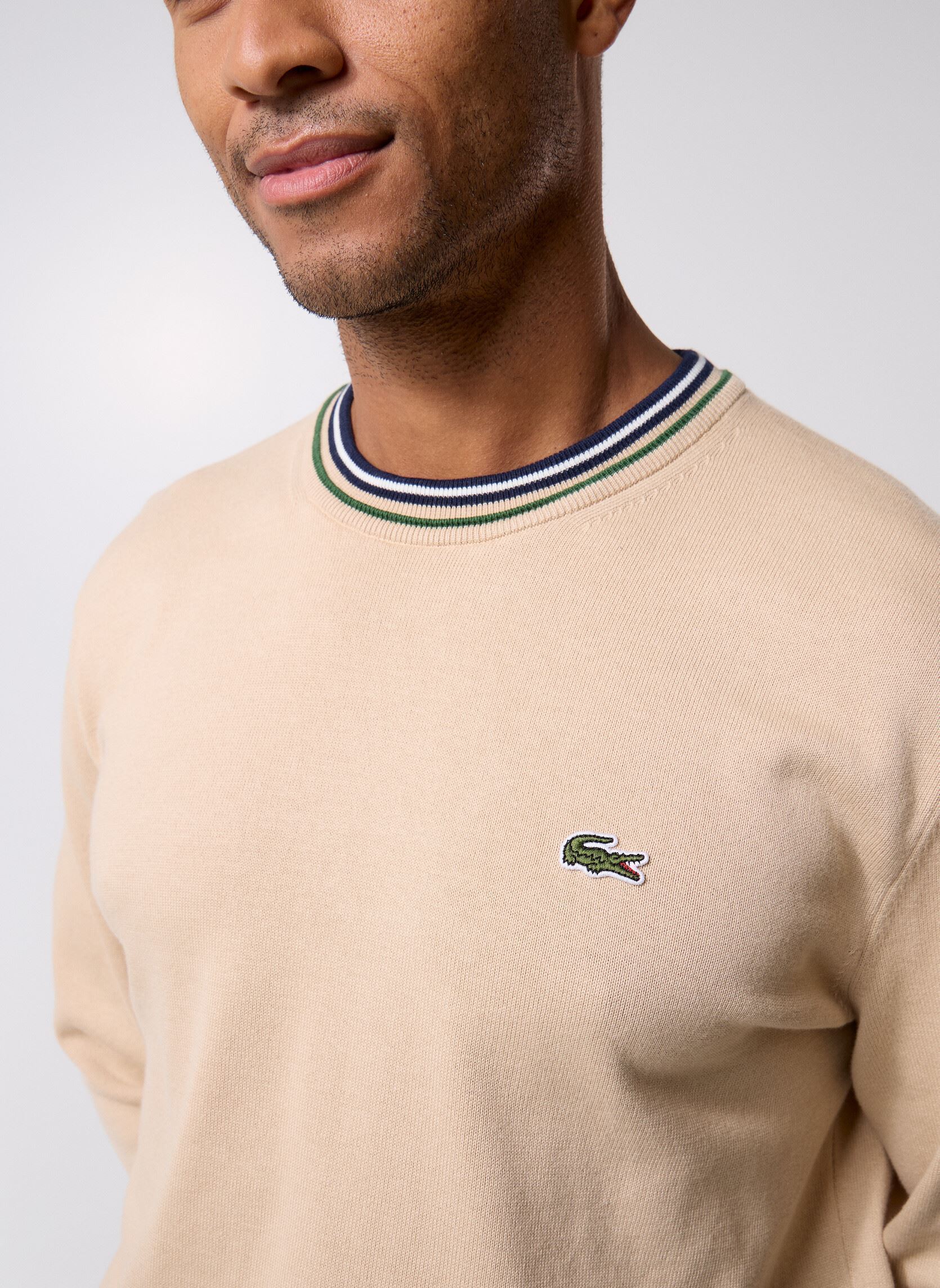 Truien Pull Col Rond AH5158 heren beige Lacoste Truien Pull Col Rond AH5158 heren beige VIENNOIS