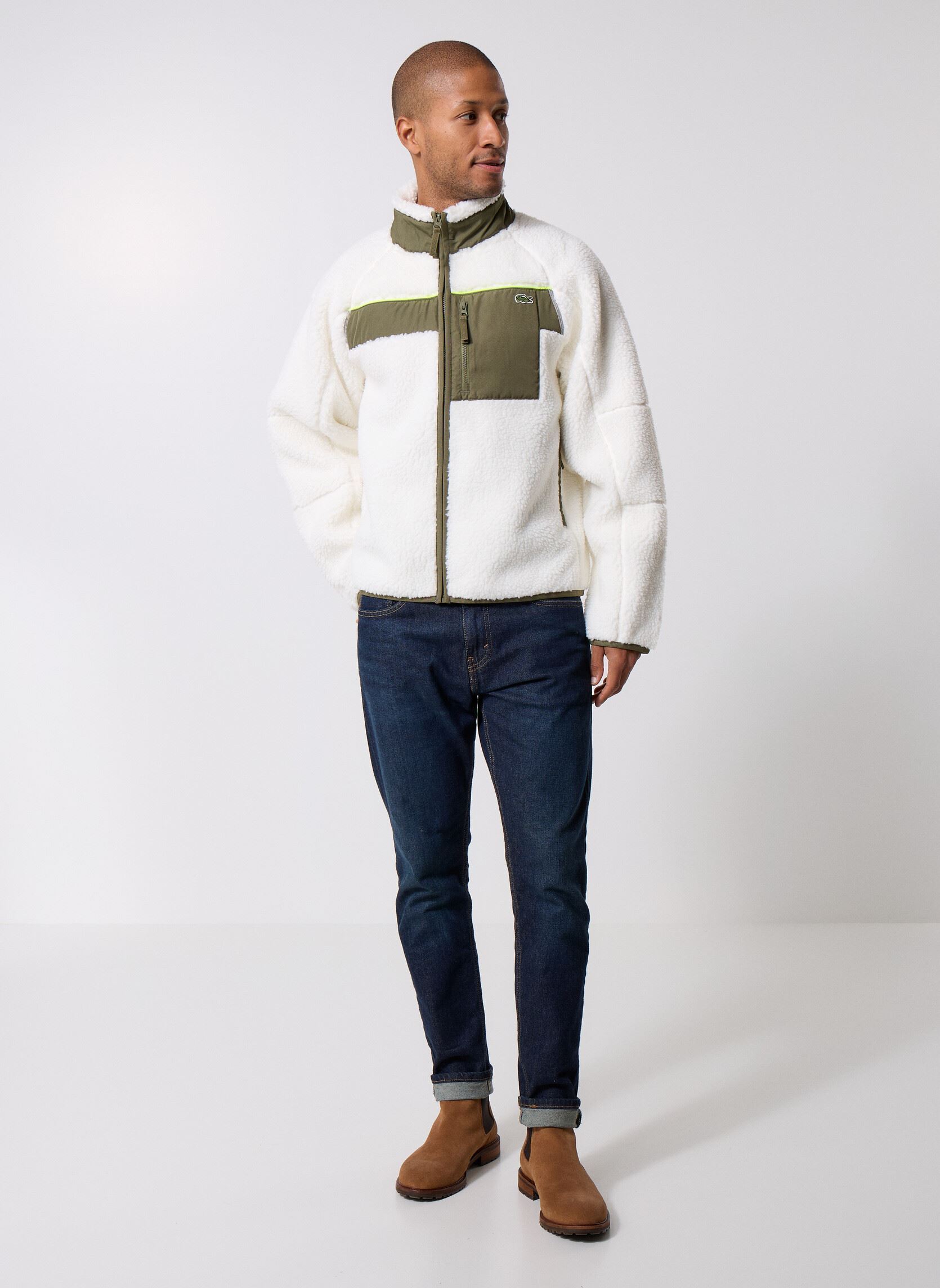 Fleece-Jacken Polaire BH5908 herren weiß Lacoste Fleece-Jacken Polaire BH5908 herren weiß FARINE / OLIVE 06Y