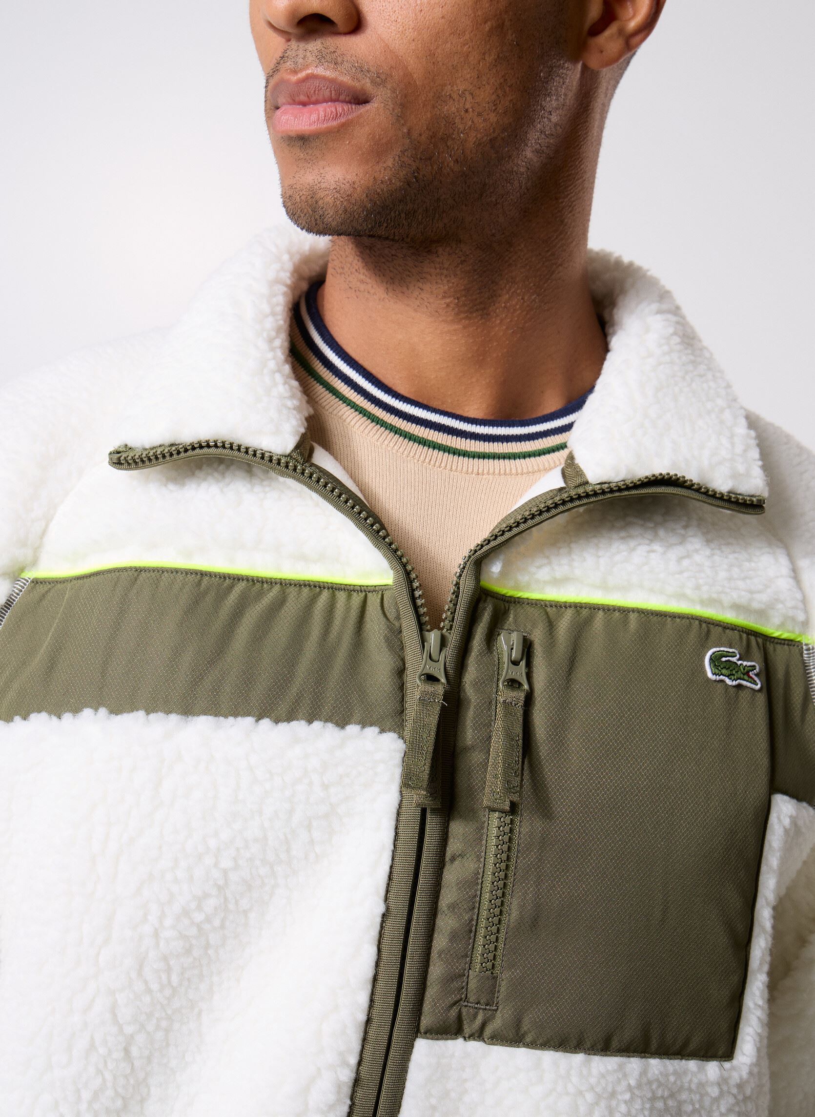Fleece-Jacken Polaire BH5908 herren weiß Lacoste Fleece-Jacken Polaire BH5908 herren weiß FARINE / OLIVE 06Y