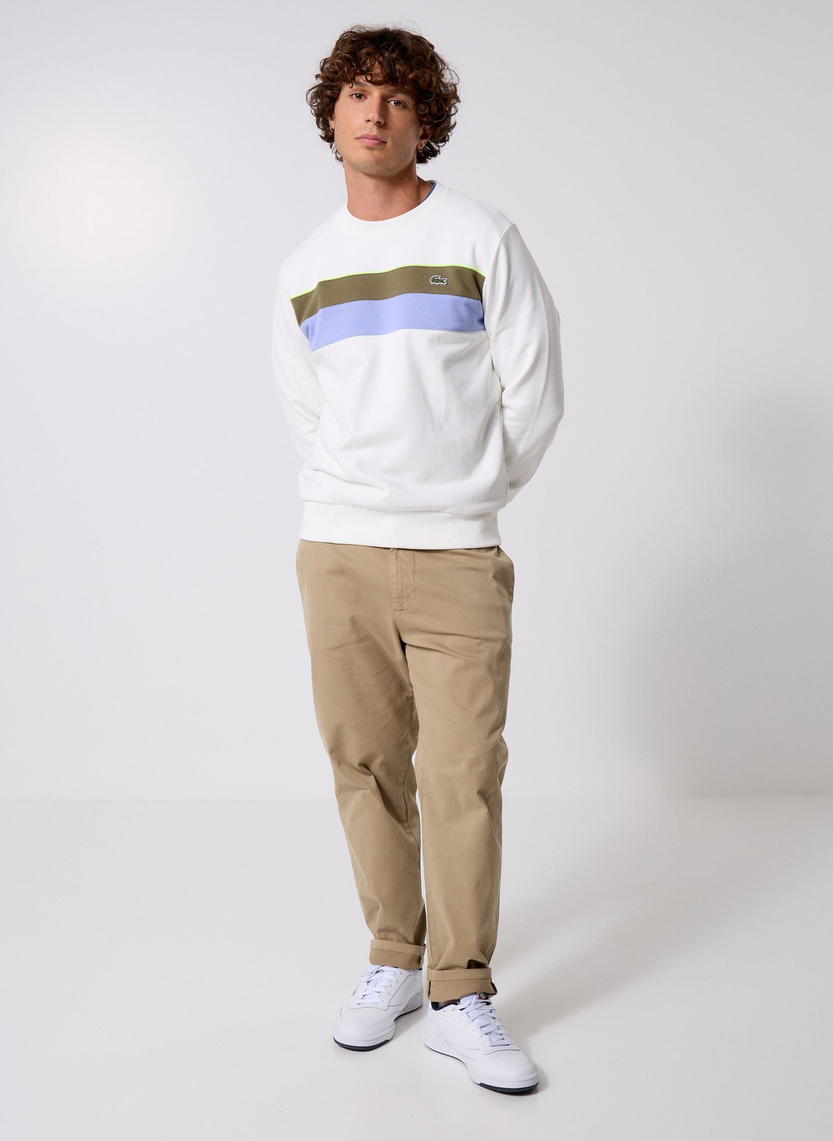 Sweatshirts Sweaters SH5498 herren weiß Lacoste Sweatshirts Sweaters SH5498 herren weiß FARINE / OLIVE 06Y