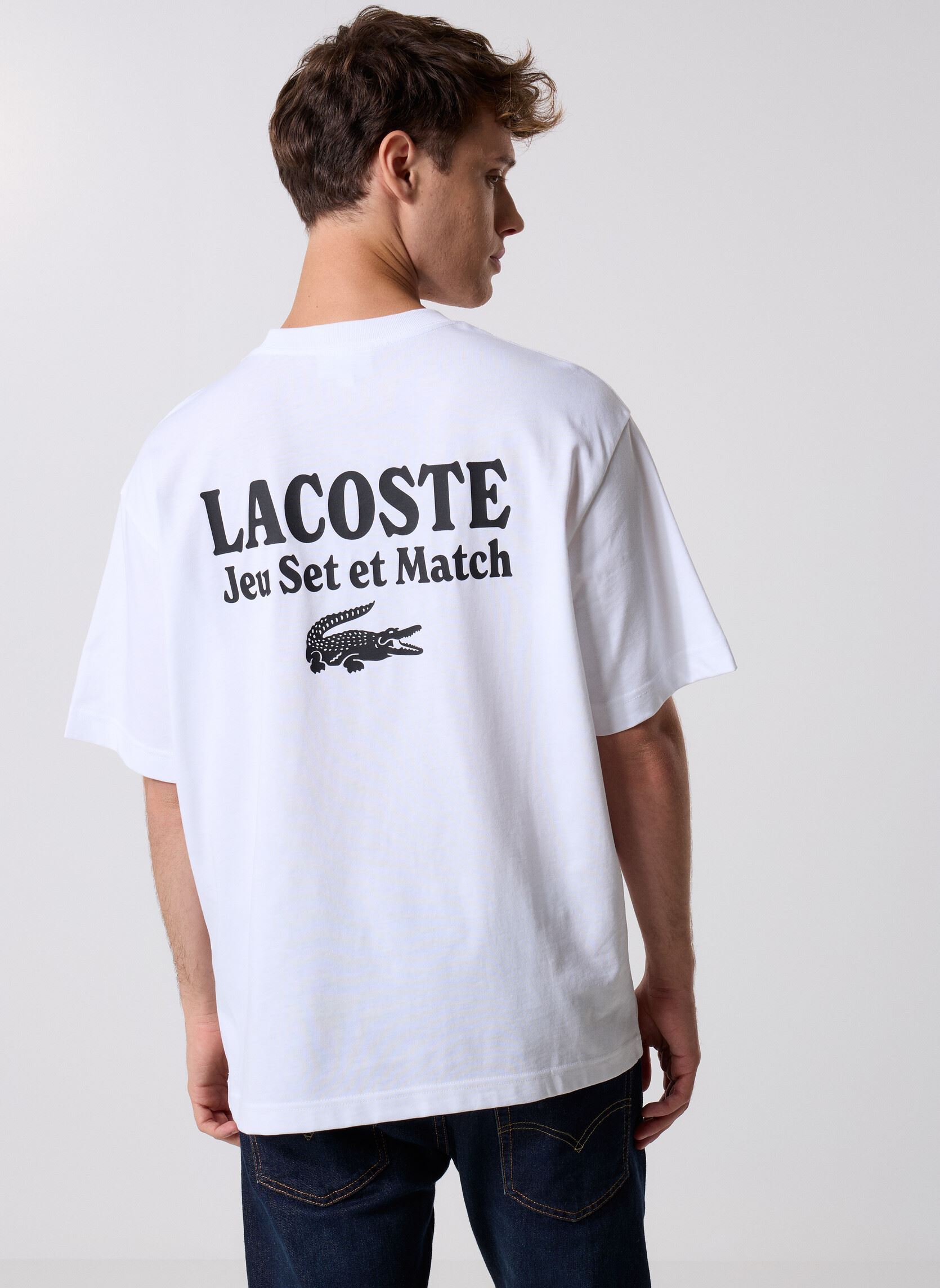 Kurzarm-T-Shirts T-Shirt TH5950 herren weiß Lacoste Kurzarm-T-Shirts T-Shirt TH5950 herren weiß BLANC