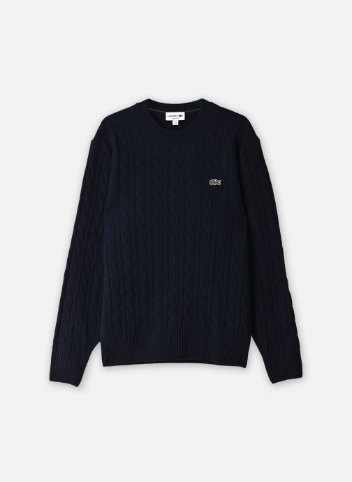 Lacoste Pulls Pull Col Rond Torsadé AH2924 homme marine