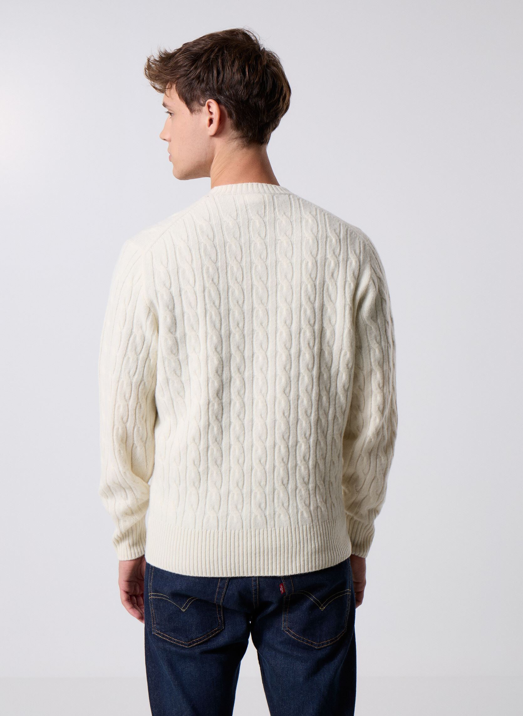Pulls Pull Col Rond Torsadé AH2924 homme blanc Lacoste Pulls Pull Col Rond Torsadé AH2924 homme blanc LAPONIE
