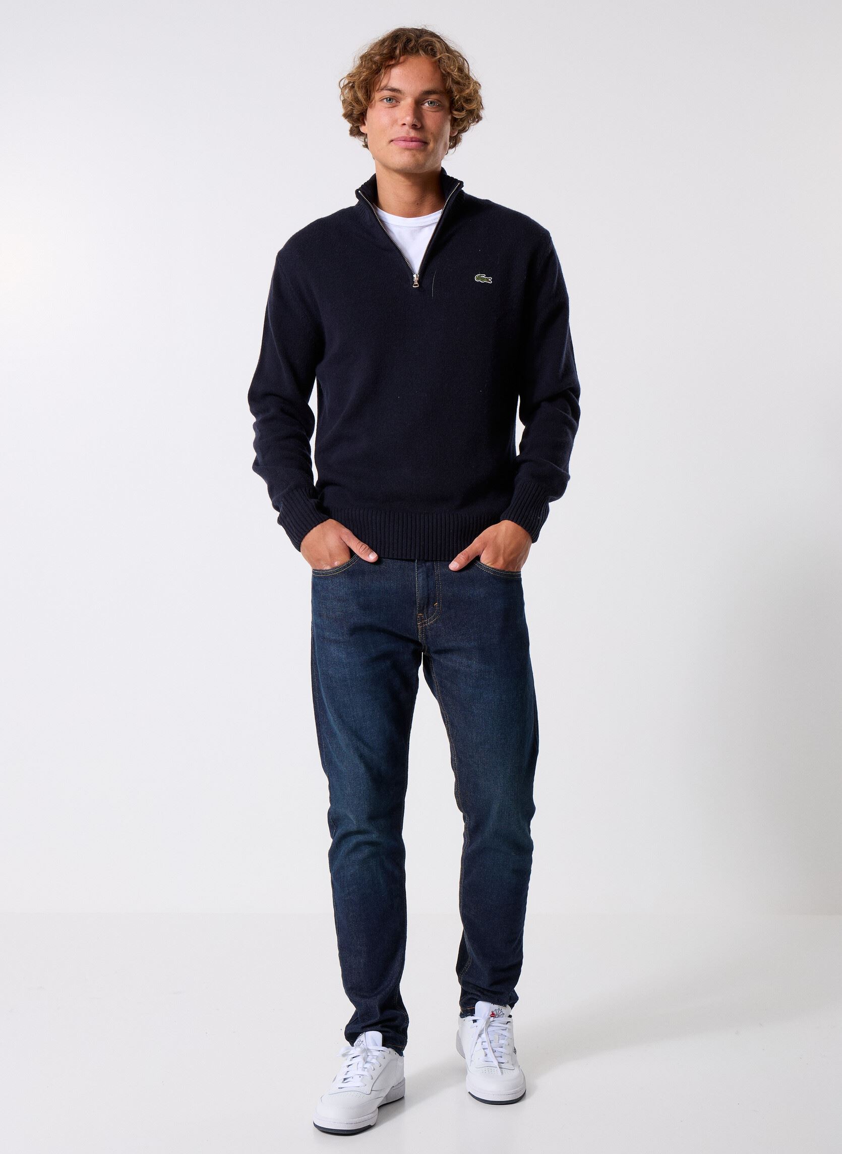 Truien Pull Demi-Zip AH3052 heren blauw Lacoste Truien Pull Demi-Zip AH3052 heren blauw MARINE