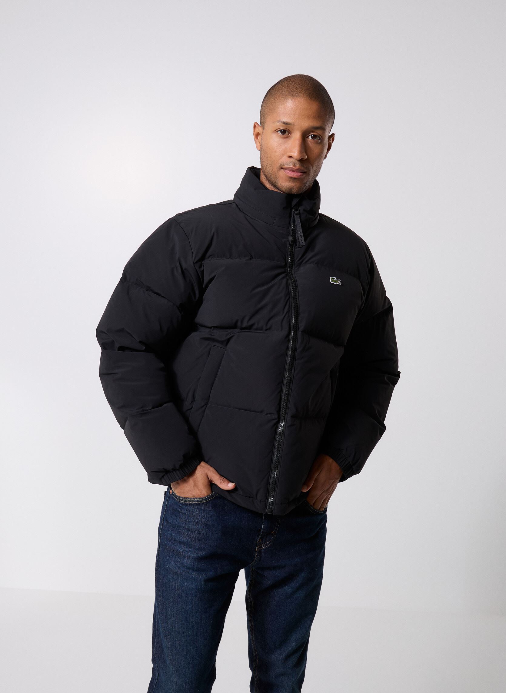 Doudoune droite col montant signature