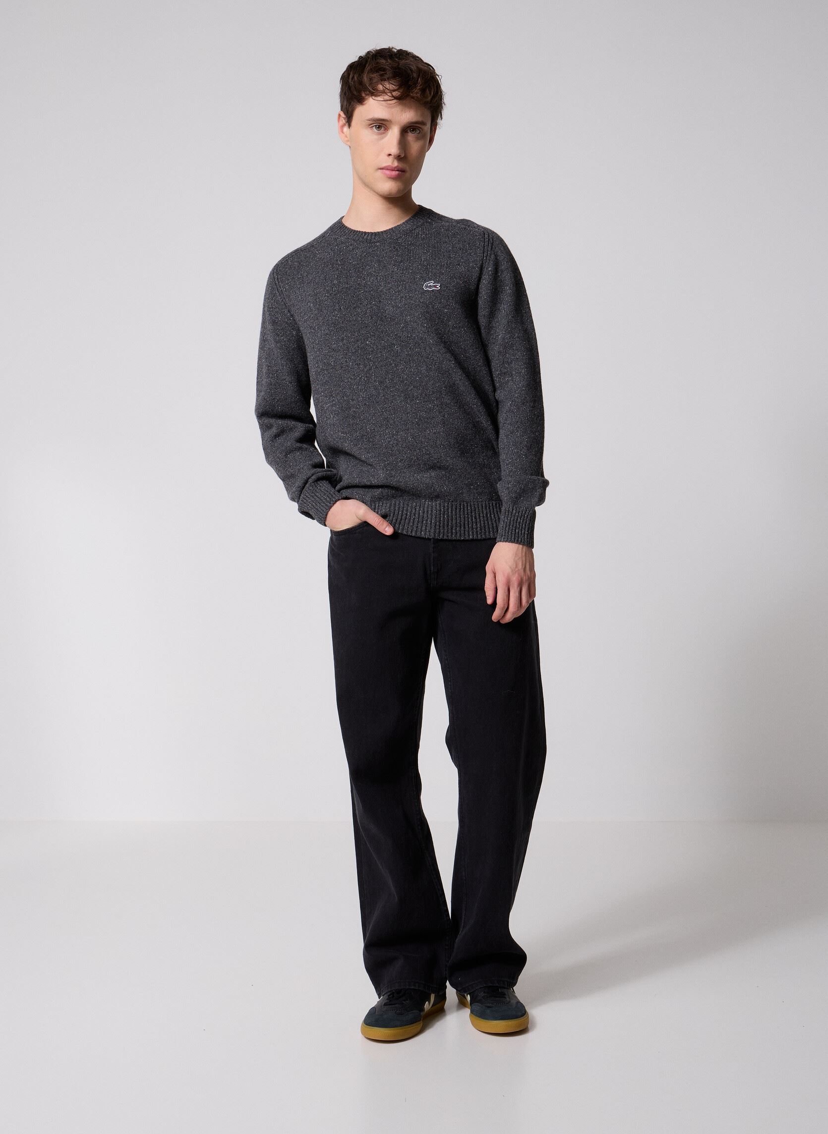 Pulls Pull Col Rond AH5173 homme gris Lacoste Pulls Pull Col Rond AH5173 homme gris BITUME NEPS