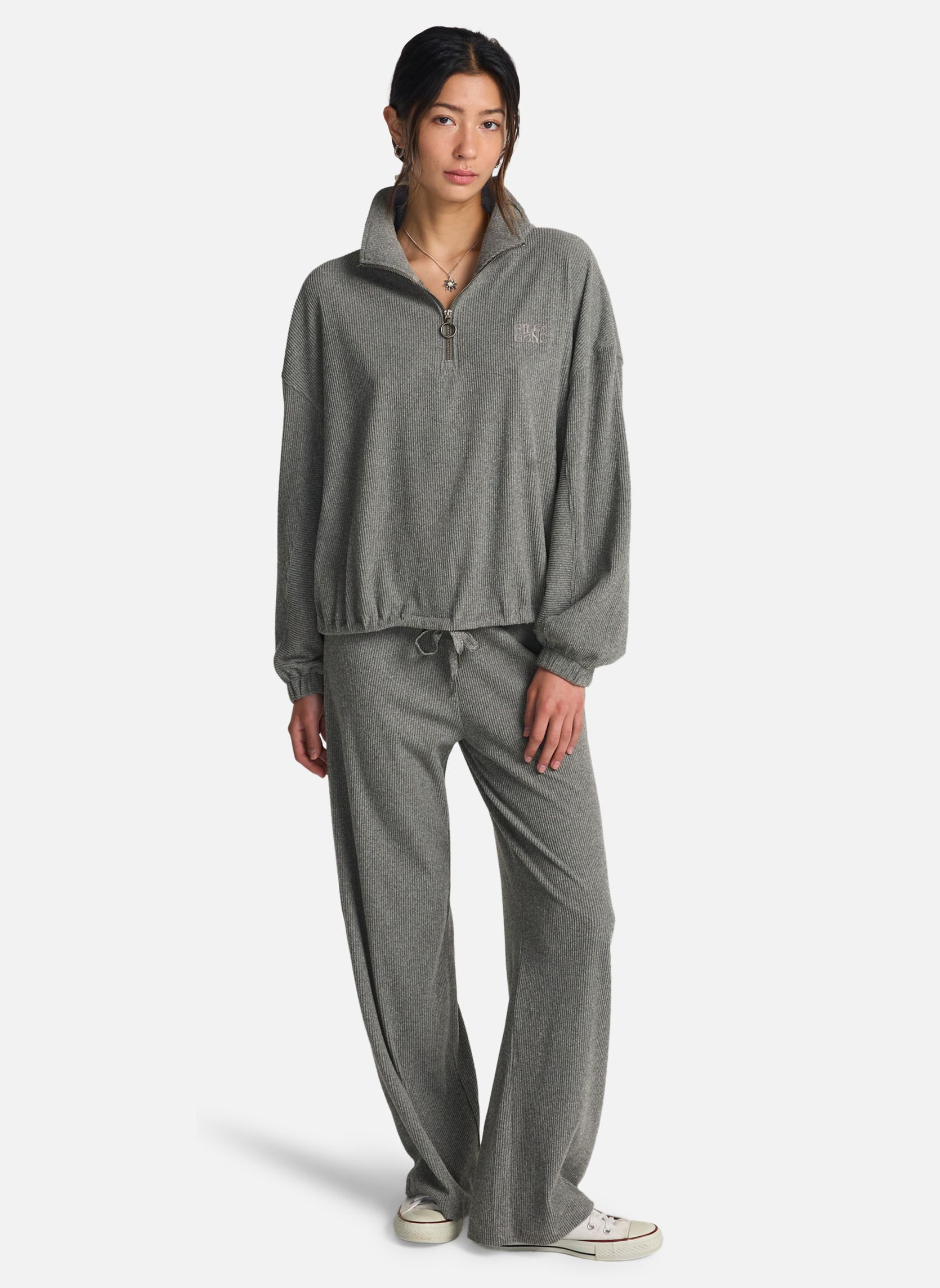 Sweats à capuche Haut côtelé COFFEE TIME femme gris Billabong Sweats à capuche Haut côtelé COFFEE TIME femme gris Gris