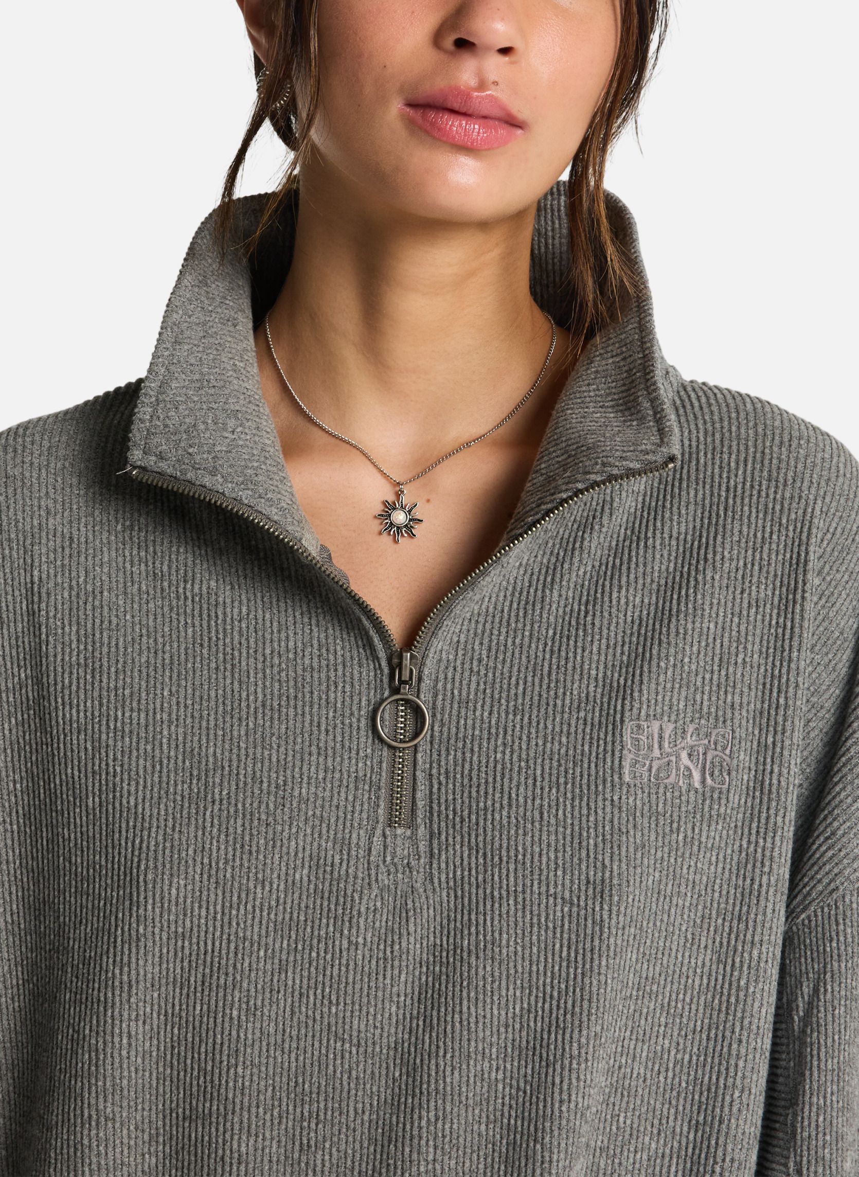 Sweats à capuche Haut côtelé COFFEE TIME femme gris Billabong Sweats à capuche Haut côtelé COFFEE TIME femme gris Gris