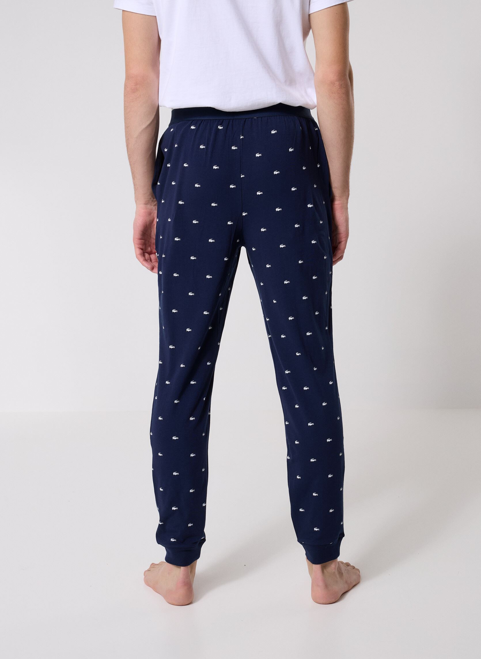 Joggings Bas De Pyjama 3H0988 homme bleu Lacoste Joggings Bas De Pyjama 3H0988 homme bleu MARINE/BLANC