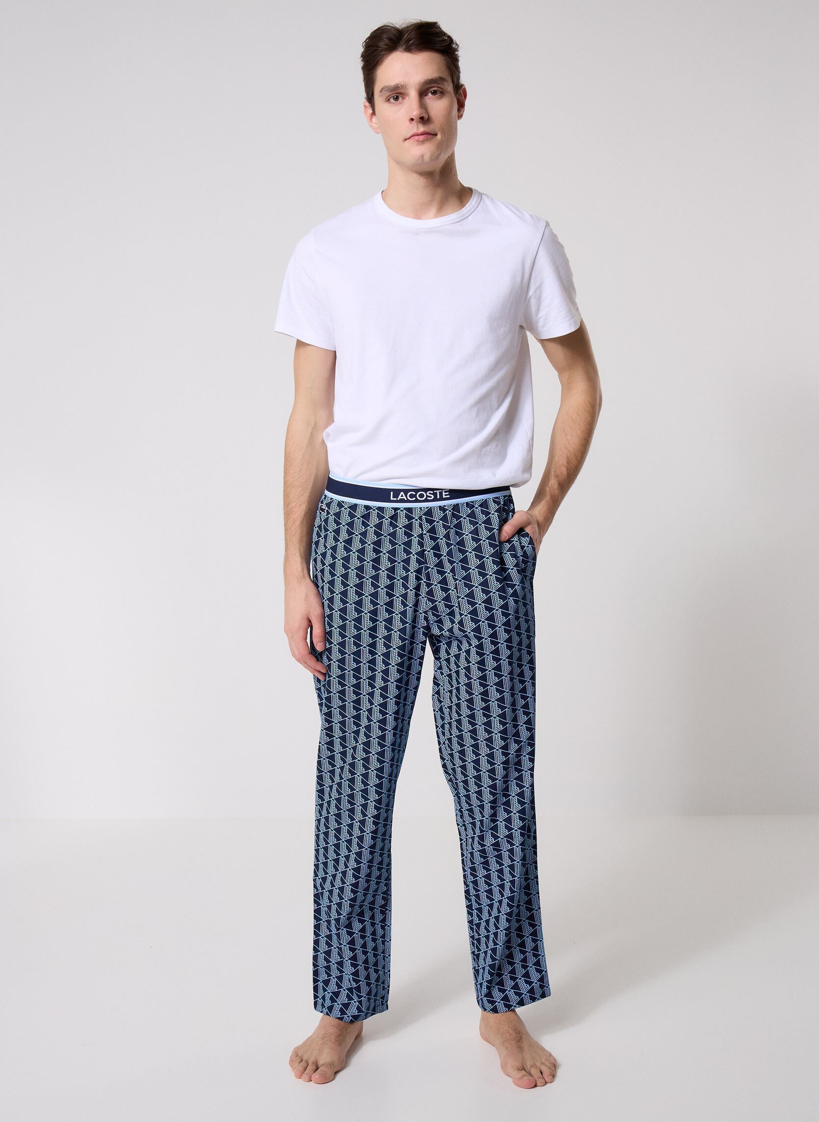 Joggingbroeken Bas De Pyjama 3H4981 heren blauw Lacoste Joggingbroeken Bas De Pyjama 3H4981 heren blauw MARINE/PANORAMA