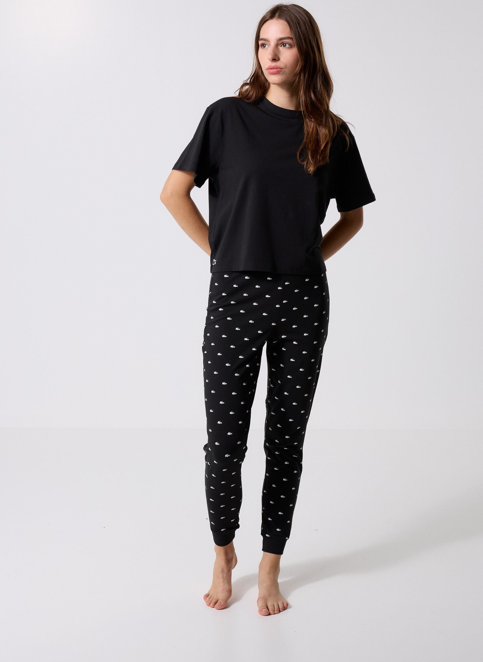 Vêtements Ensemble de pyjama 4F3925 femme noir Lacoste Vêtements Ensemble de pyjama 4F3925 femme noir NOIR/BLANC