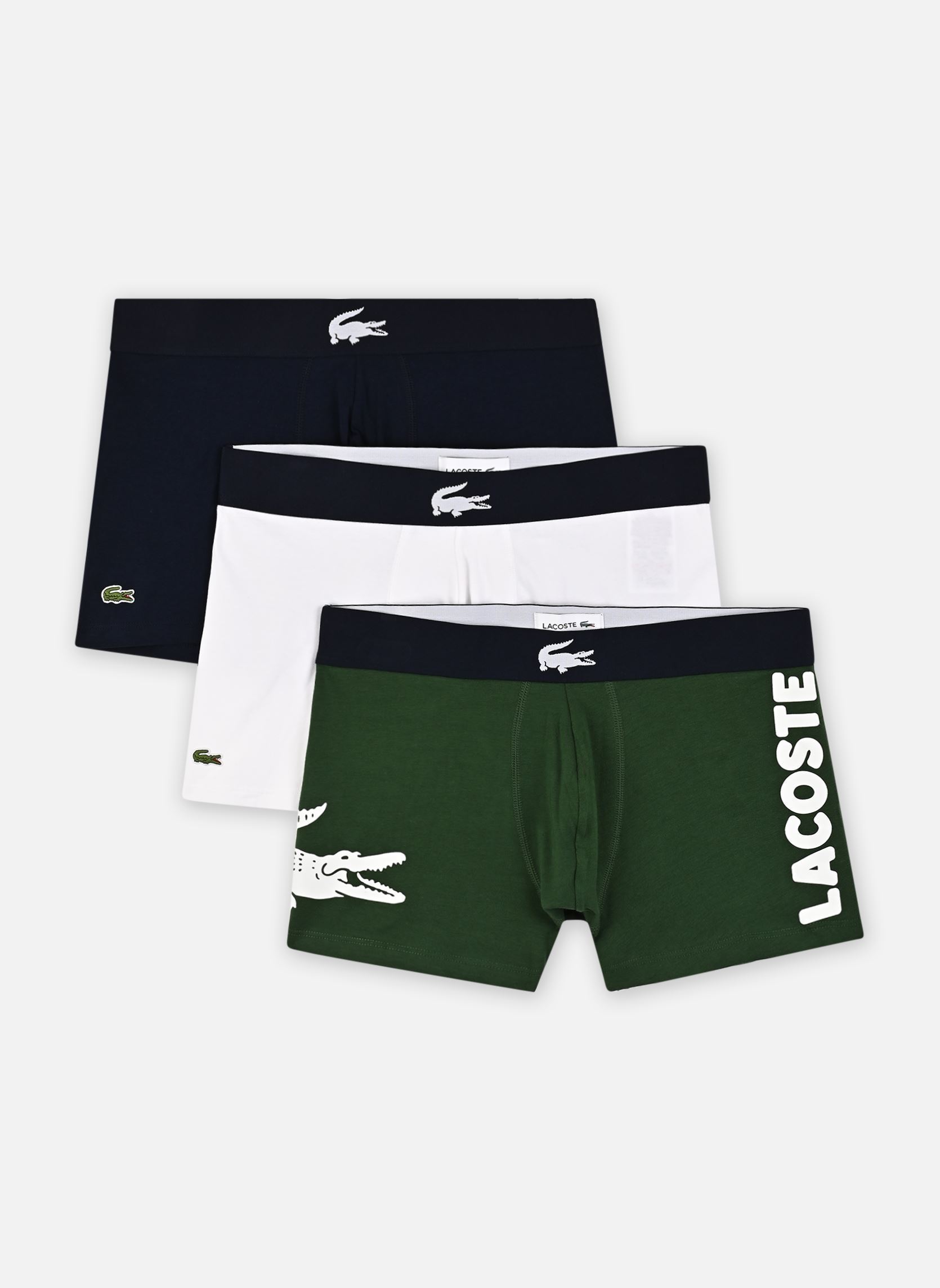 Boxers Lacoste Pack de 3 STRETCH COTTON LOGO UK - vue 8