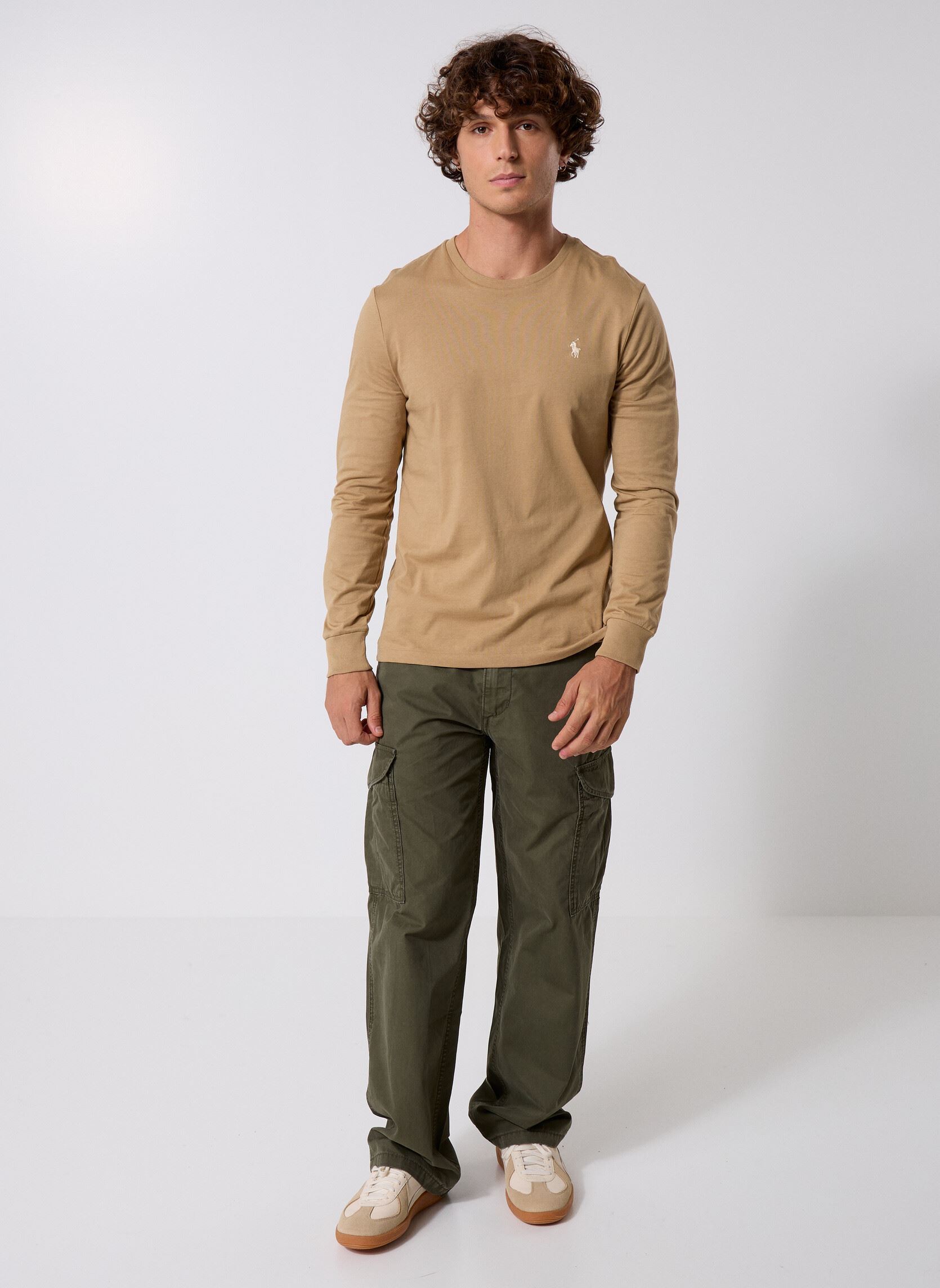 T-shirts Lscncmslm5-Long Sleeve-T-Shirt heren beige Polo Ralph Lauren T-shirts Lscncmslm5-Long Sleeve-T-Shirt heren beige CAFE TAN/C8176