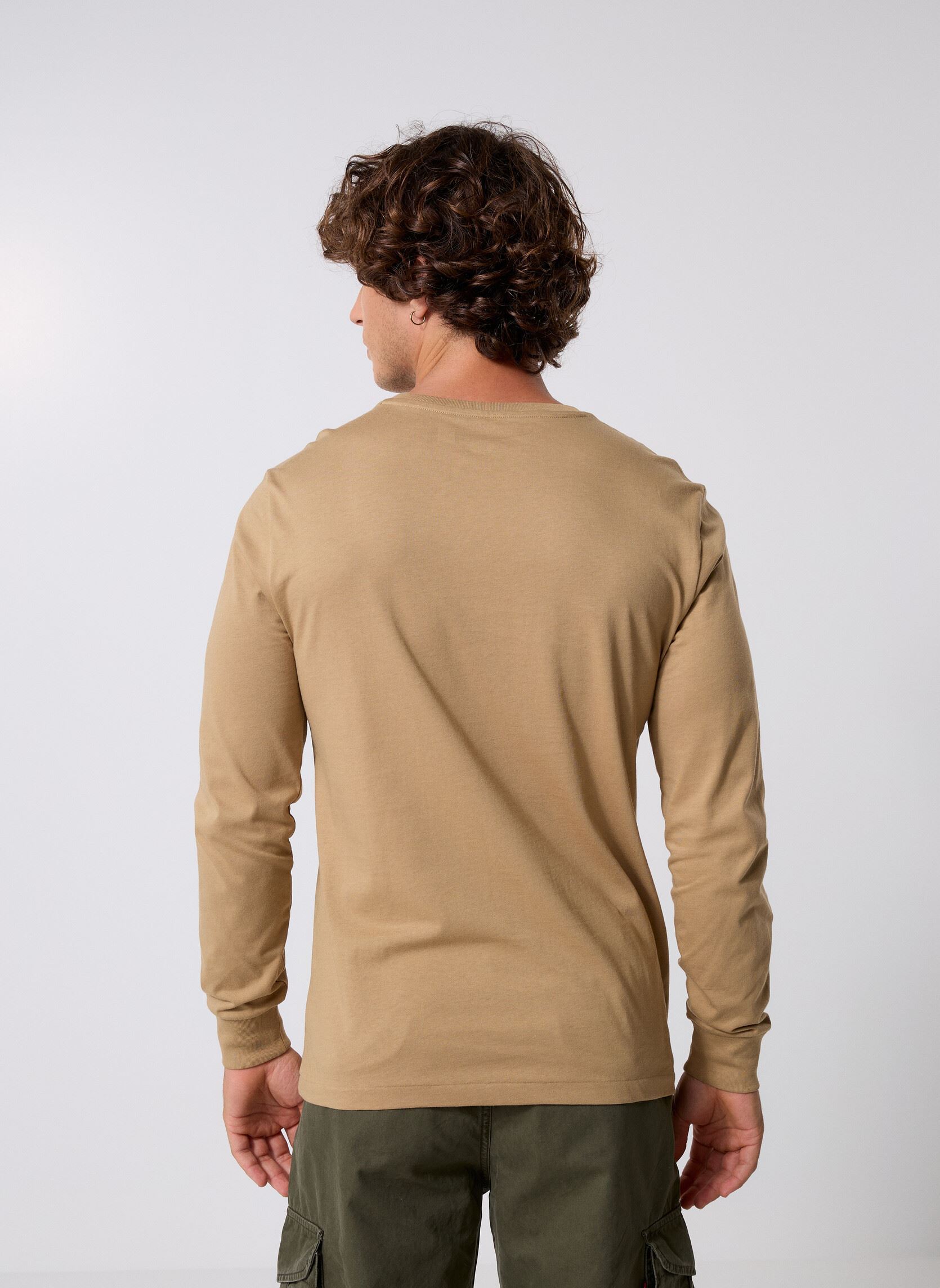 T-shirts Lscncmslm5-Long Sleeve-T-Shirt heren beige Polo Ralph Lauren T-shirts Lscncmslm5-Long Sleeve-T-Shirt heren beige CAFE TAN/C8176