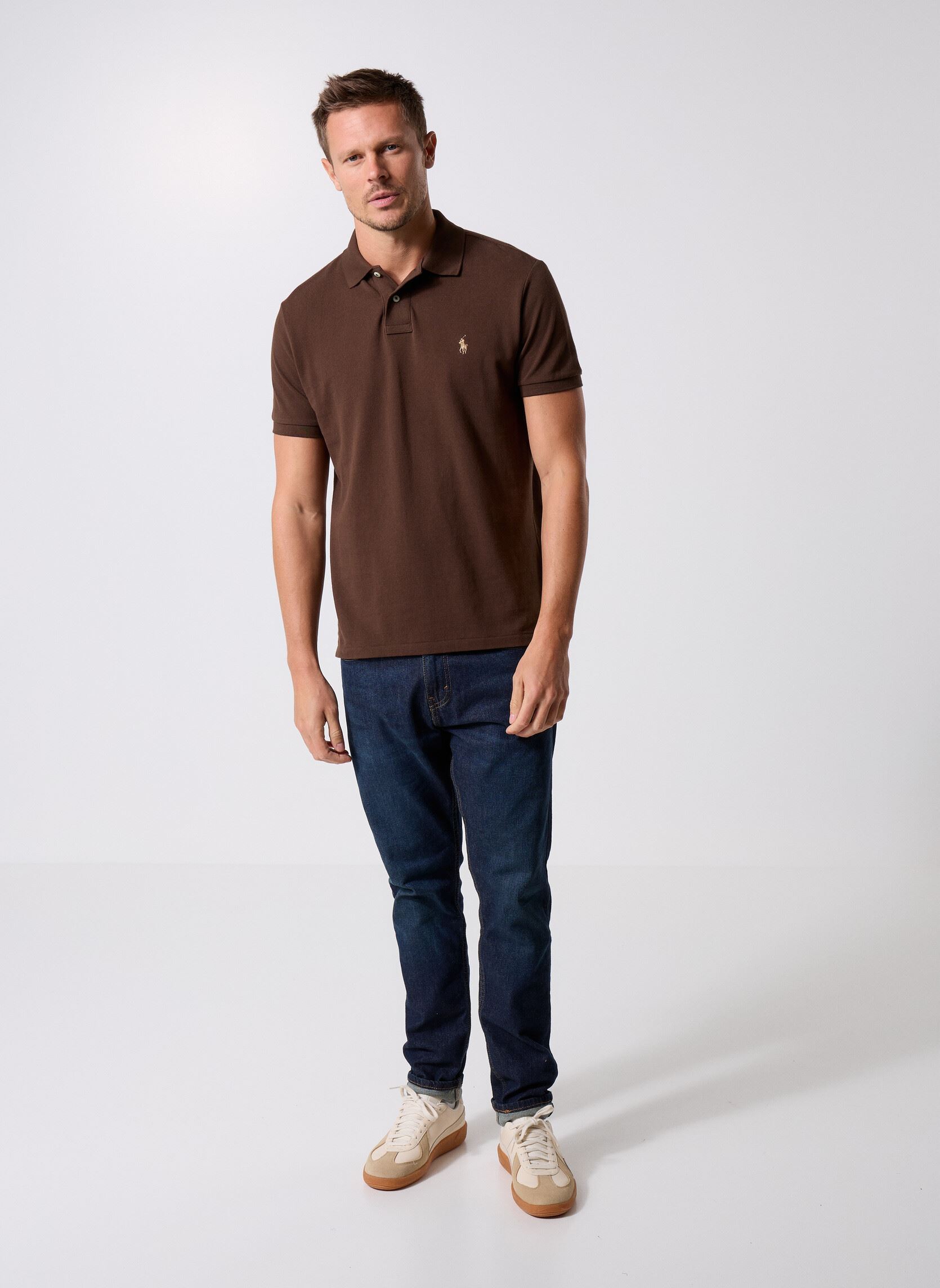 Polos Sskccmslm1-Short Sleeve-Knit homme marron Polo Ralph Lauren Polos Sskccmslm1-Short Sleeve-Knit homme marron NUTMEG BROWN/C8569