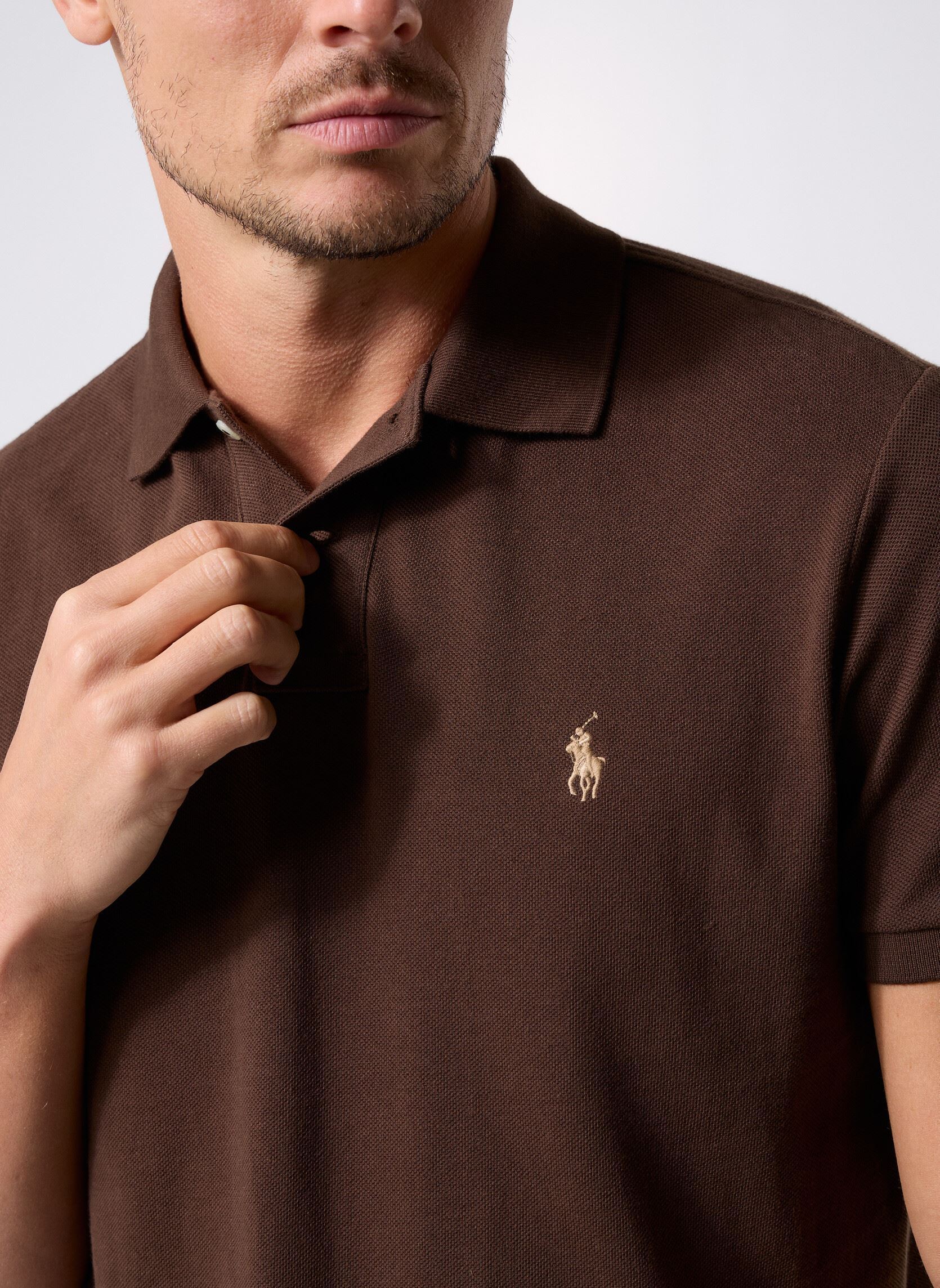 Polos Sskccmslm1-Short Sleeve-Knit homme marron Polo Ralph Lauren Polos Sskccmslm1-Short Sleeve-Knit homme marron NUTMEG BROWN/C8569