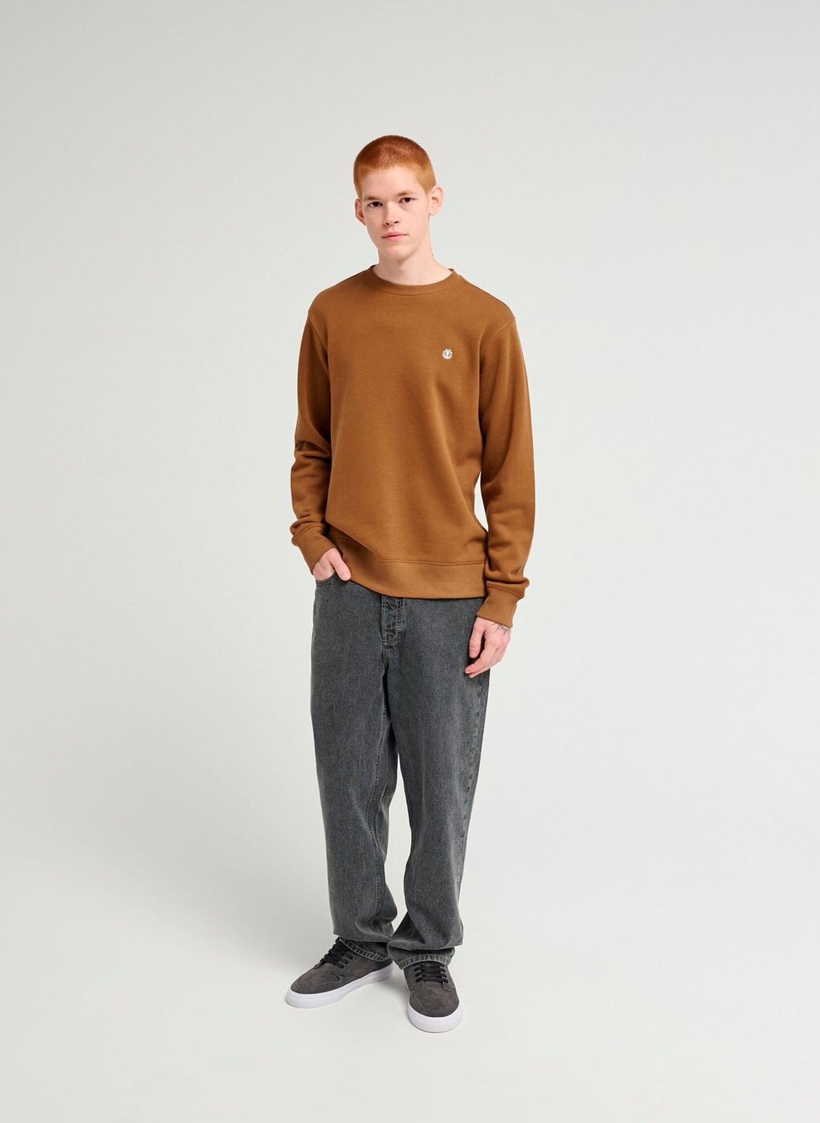 Sweatshirts Icon Embroidery Cr herren braun Element Sweatshirts Icon Embroidery Cr herren braun SEPIA